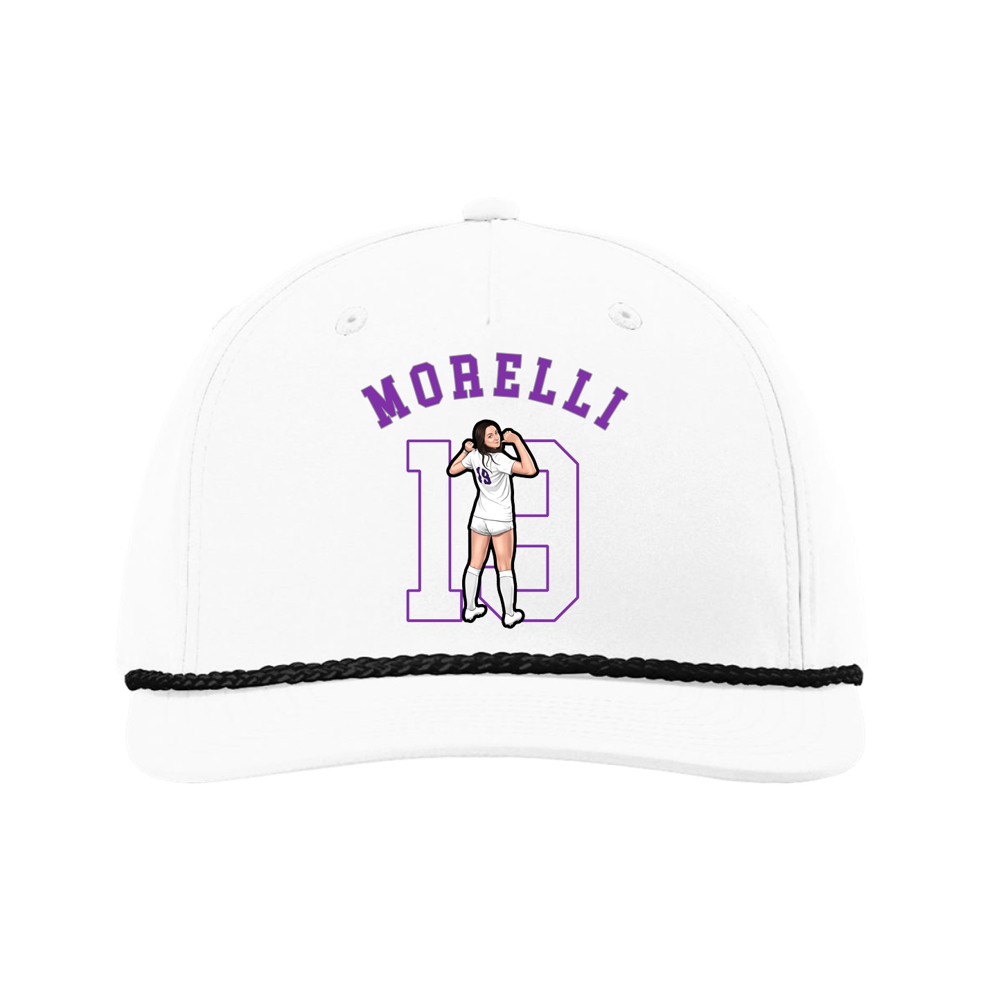 Five-Panel Classic Rope Cap — Shirsey Arch in White