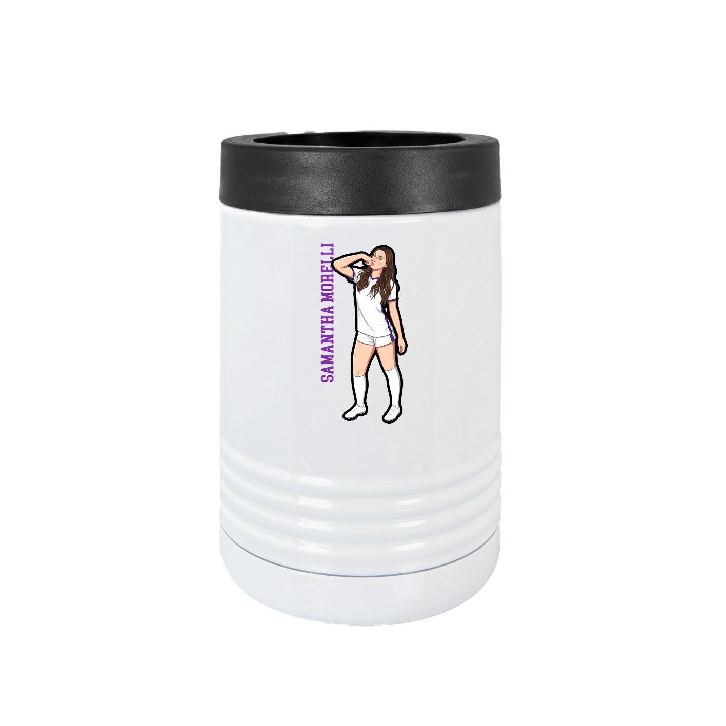 Beverage Holder — Name Vertical in White