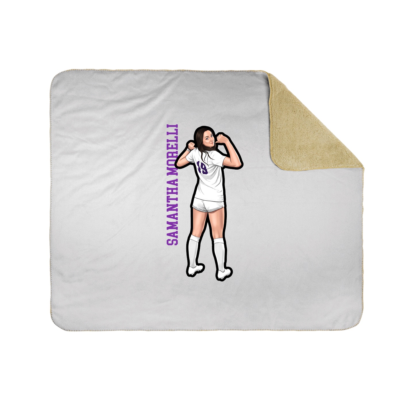 Throw Blanket — Name Vertical in White