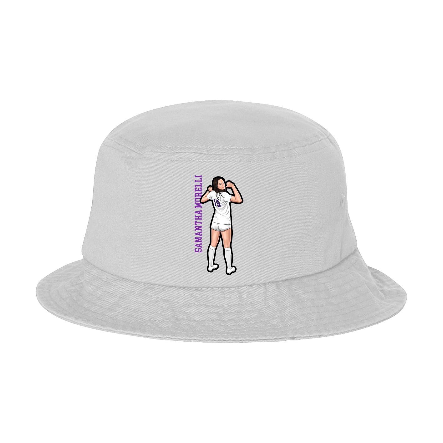 Bucket Cap — Name Vertical in White