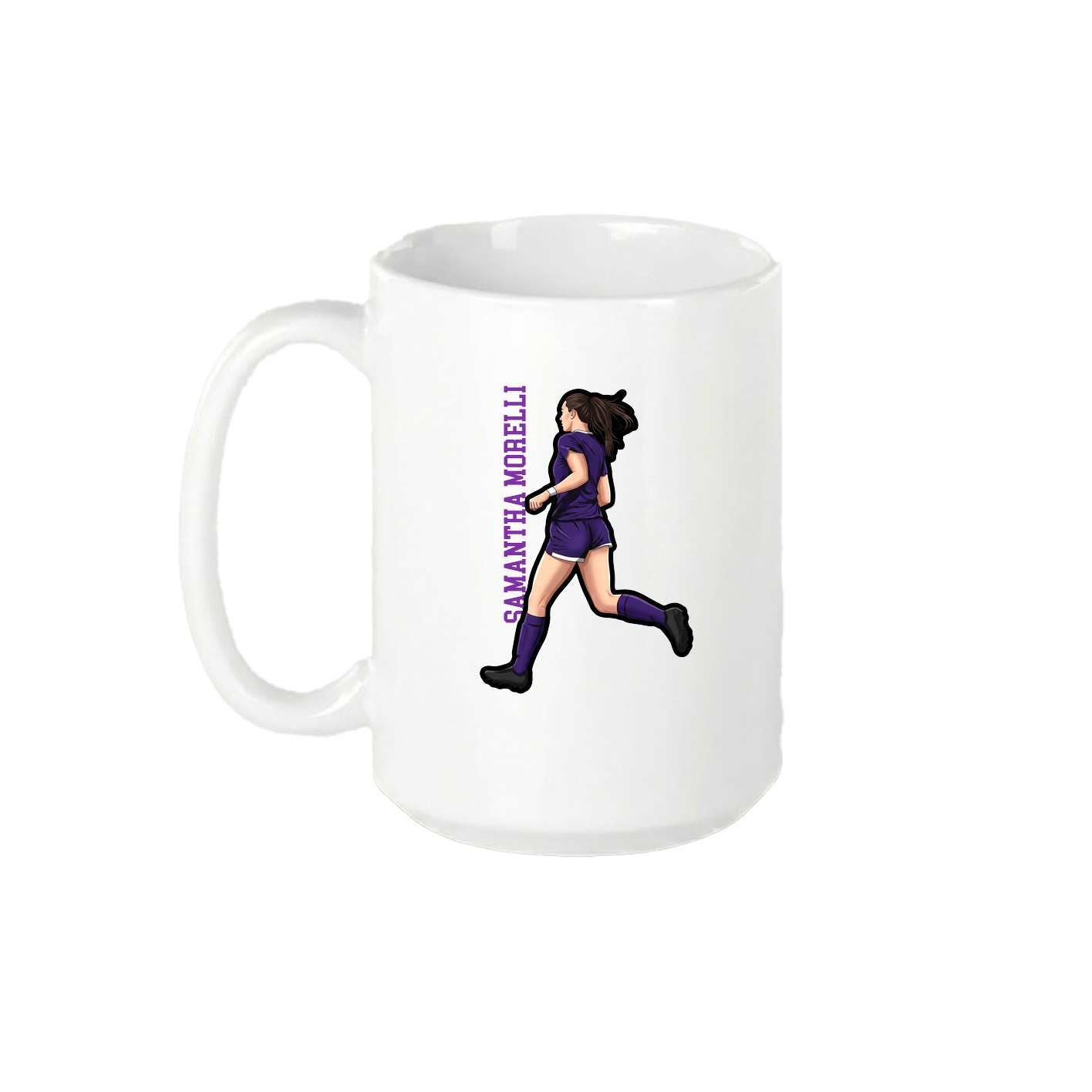 15oz Coffee Mug — Name Vertical in White