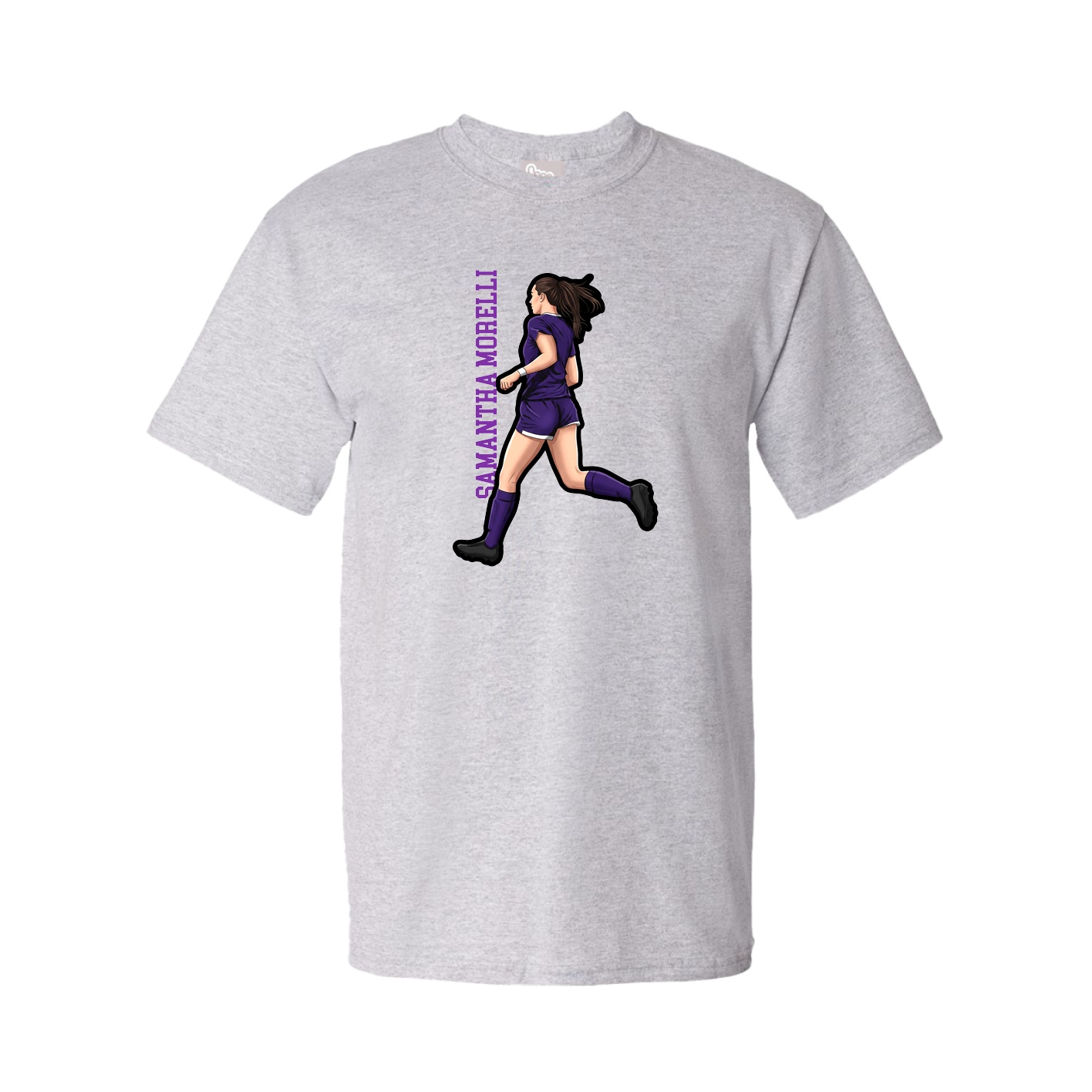 Youth Tee — Name Vertical in Grey