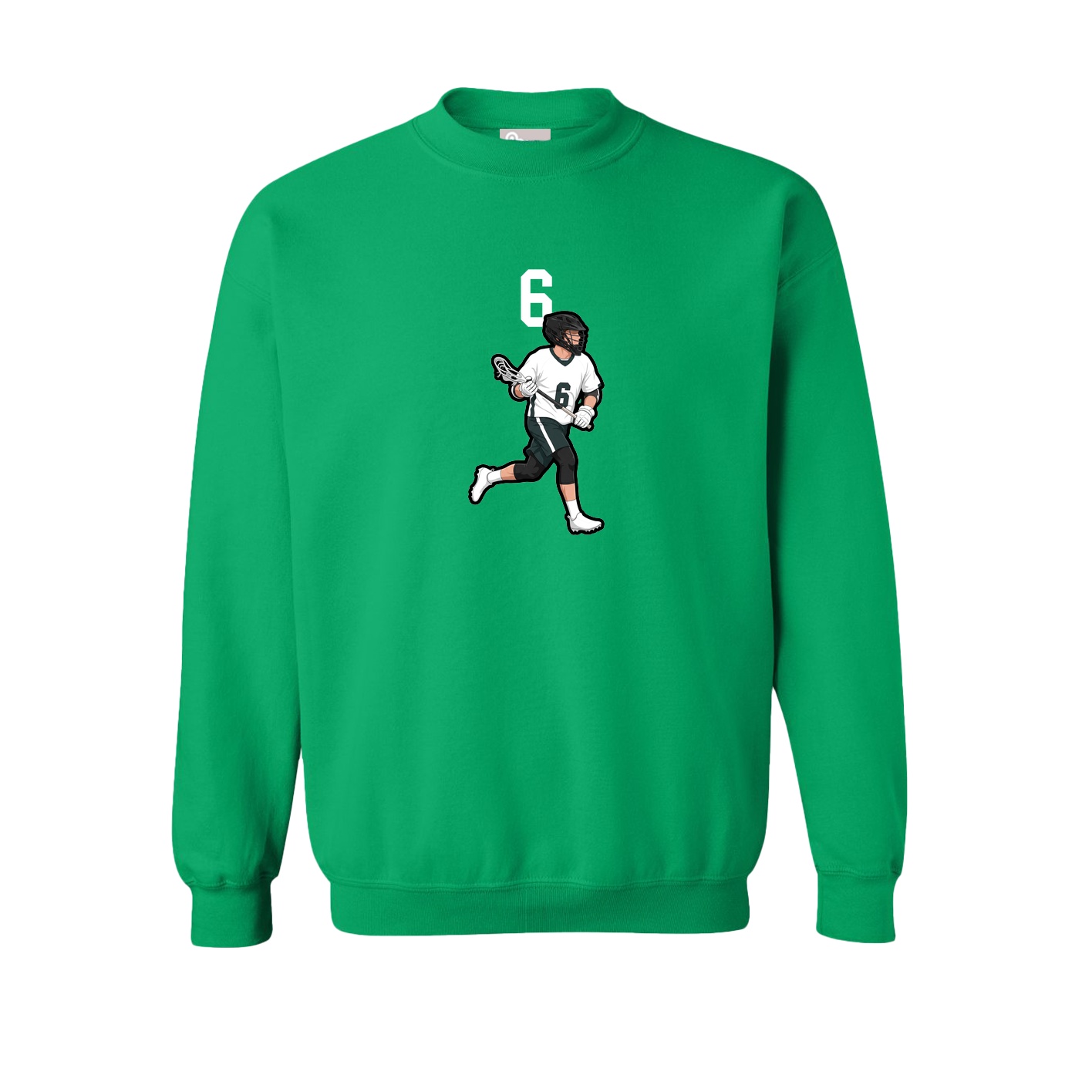 Fleece Crew — Number Top in Green