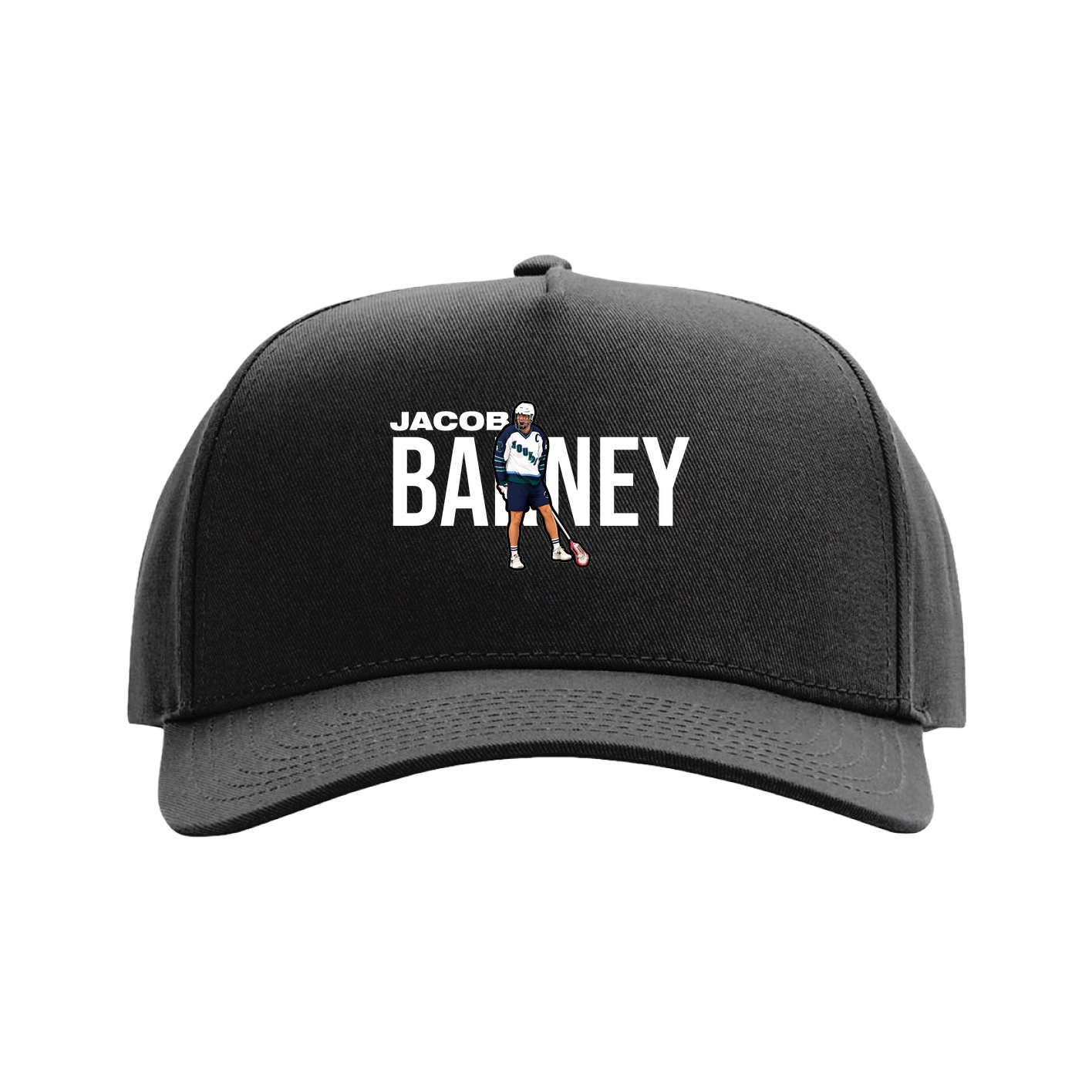 Full Fabric Five-Panel Champ Cap — Player Name in Black