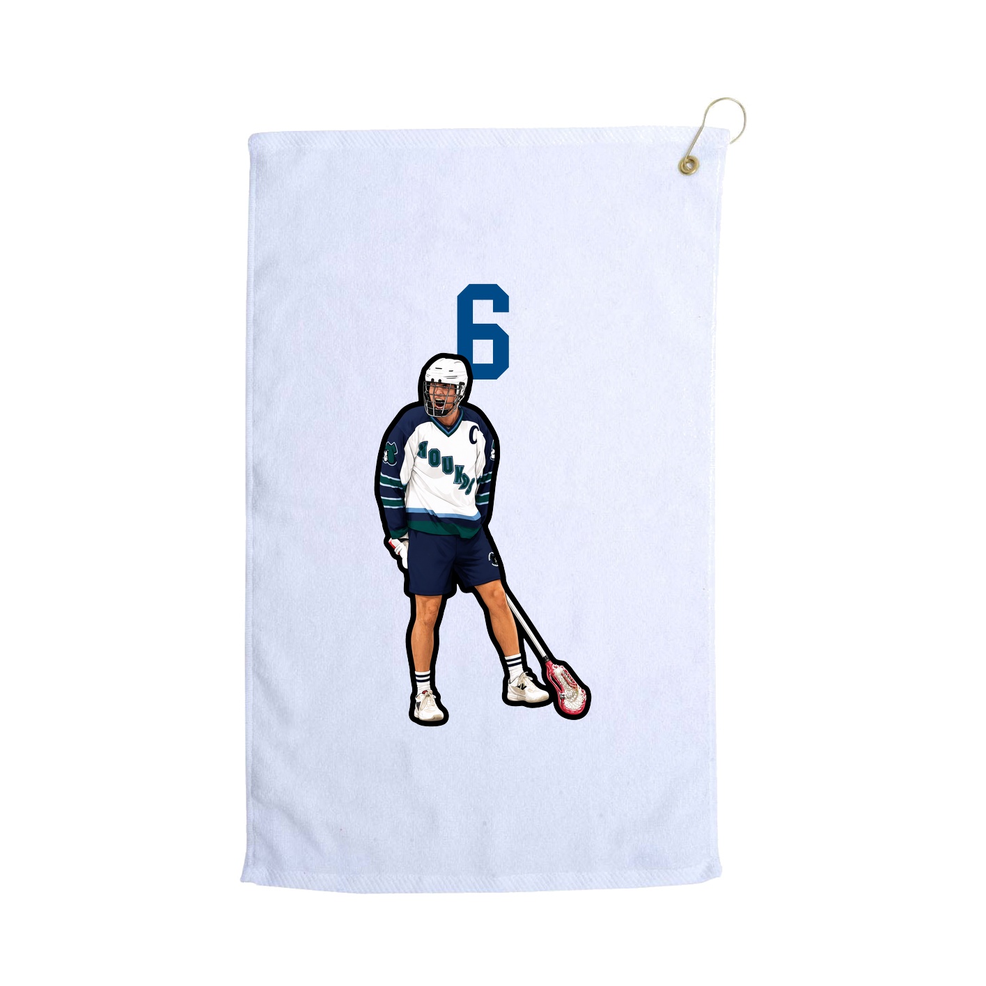 Golf Towel — Number Top in White