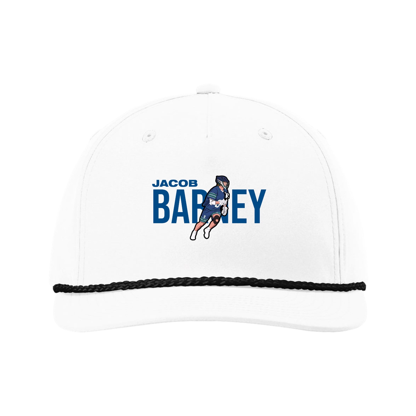 Five-Panel Classic Rope Cap — Player Name in White