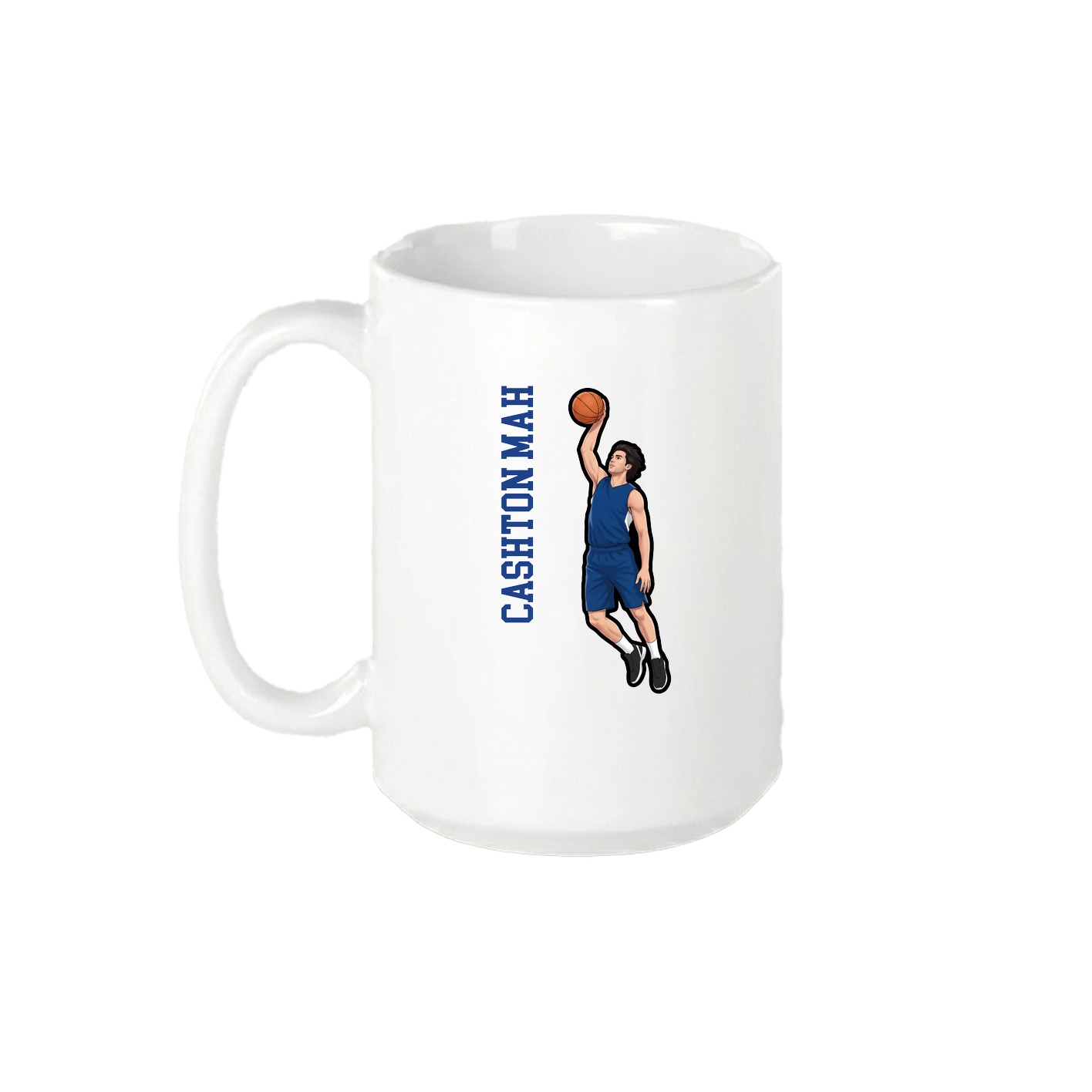 15oz Coffee Mug — Name Vertical in White