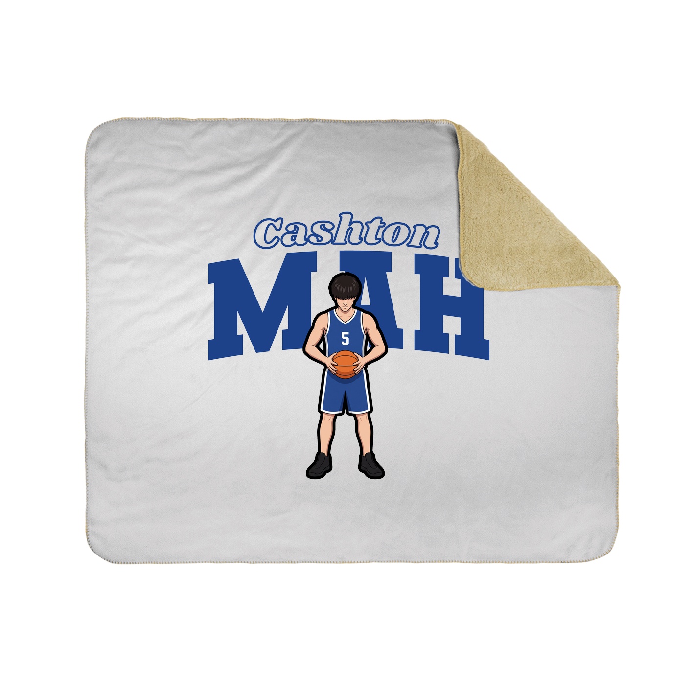 Throw Blanket — Name Arch in White