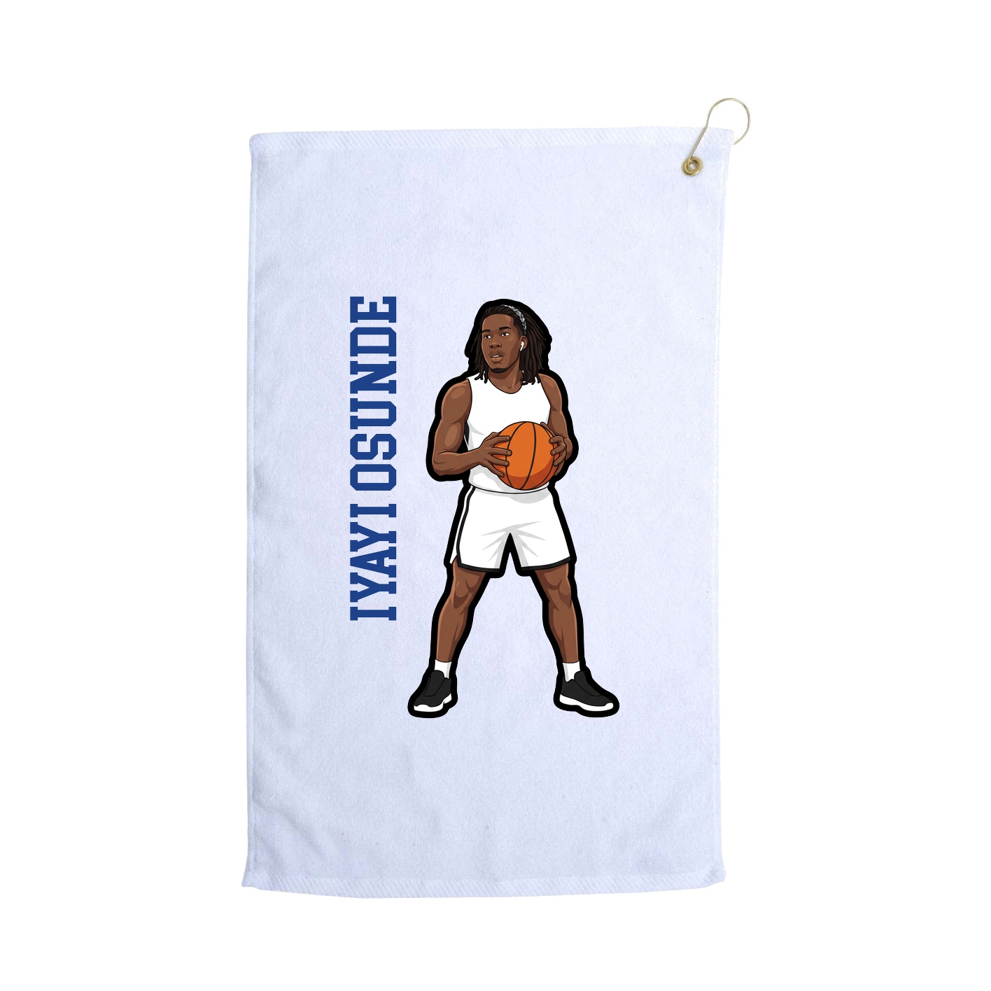 Golf Towel — Name Vertical in White