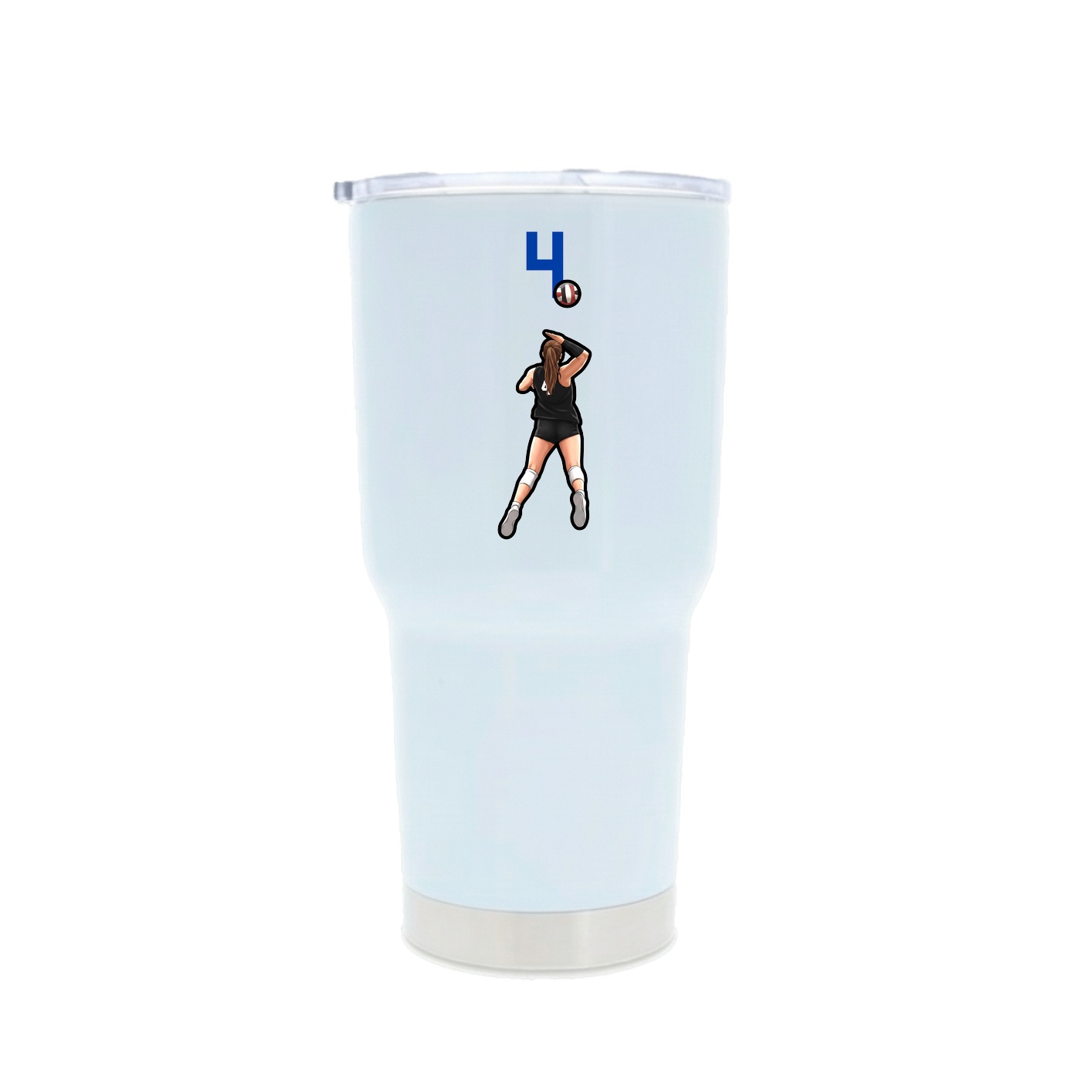 30oz Stainless Steel Tumbler — Number Top in White