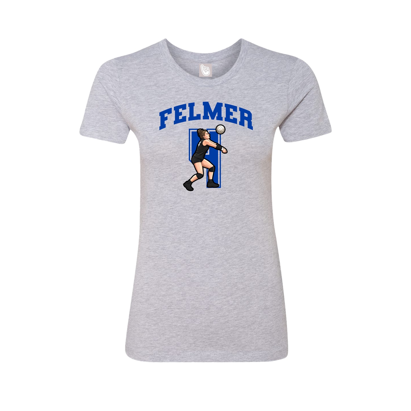 Fitted Women's Tee — Number in Grey