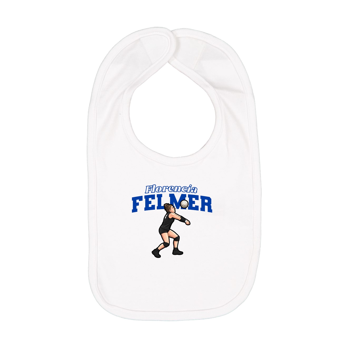 Infant Bib — Name Arch in White