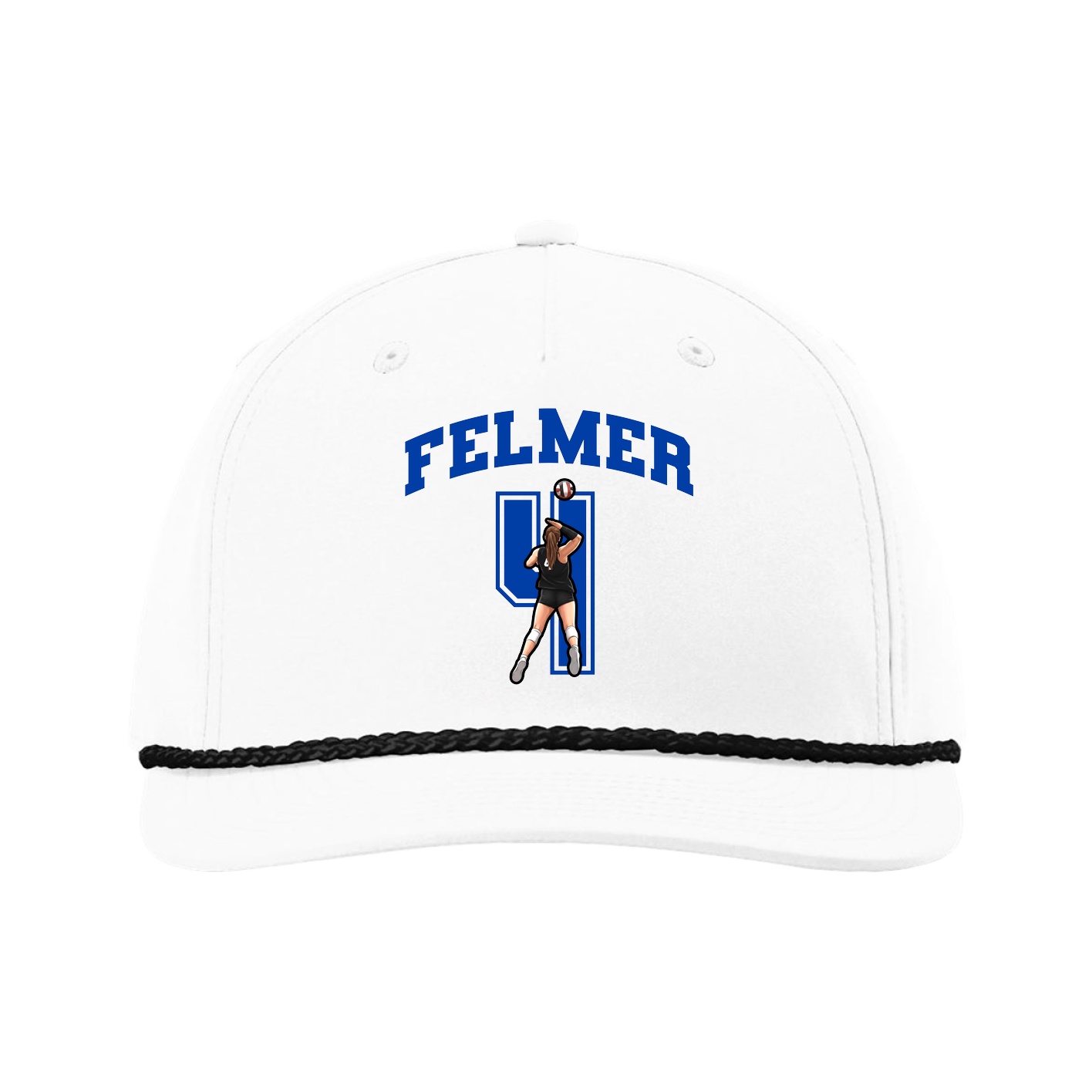 Five-Panel Classic Rope Cap — Number in White