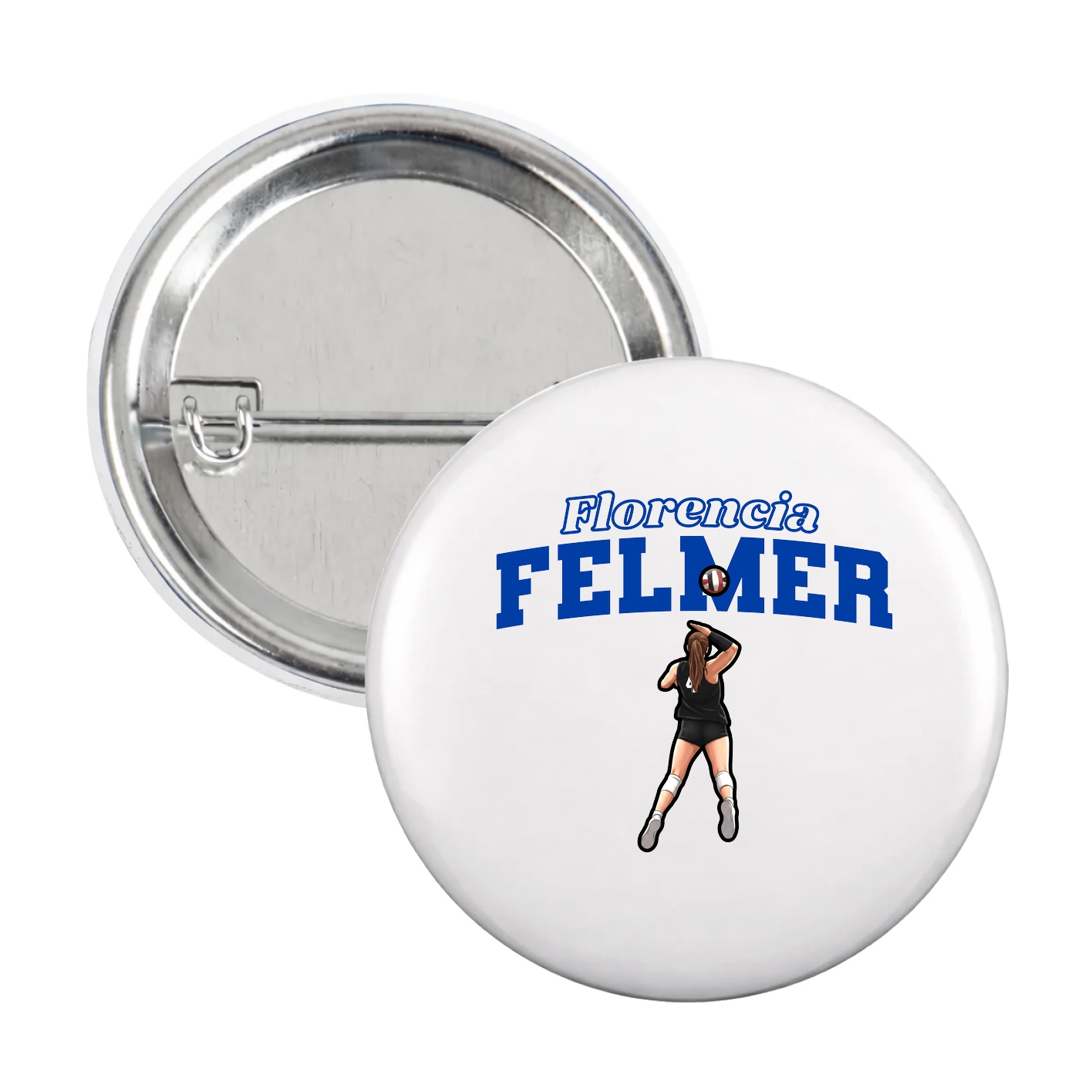 Game Day Button — Name Arch in White