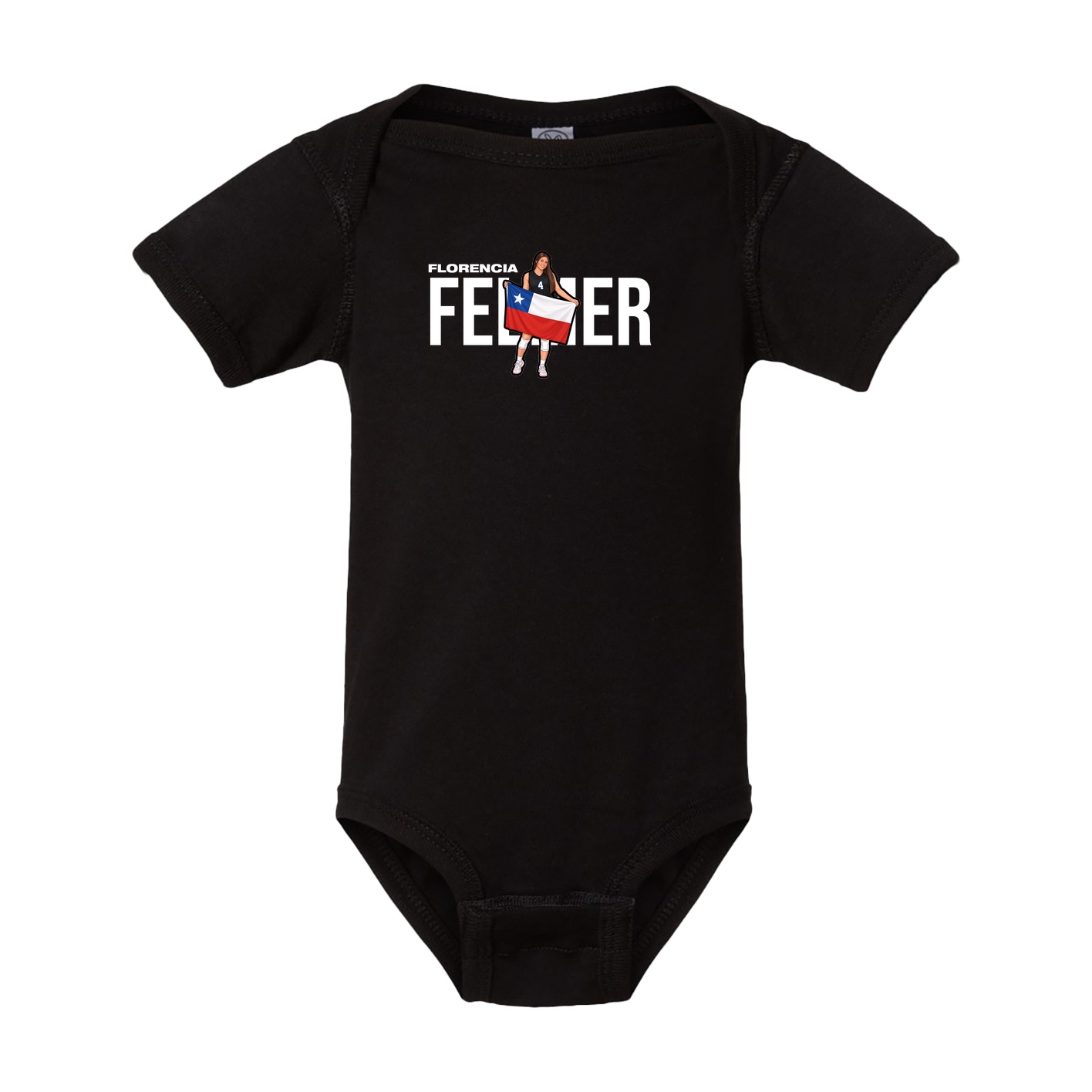 Baby Onesie — Player Name in Black