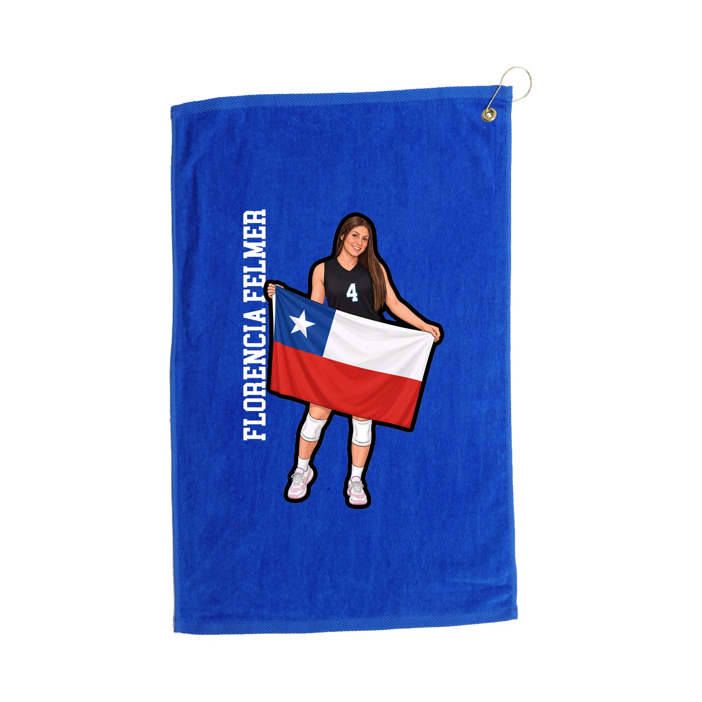 Golf Towel — Name Vertical in Royal
