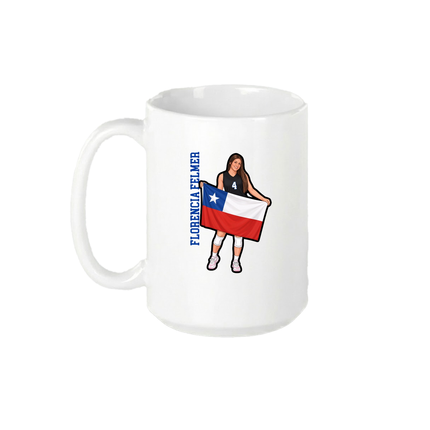 15oz Coffee Mug — Name Vertical in White