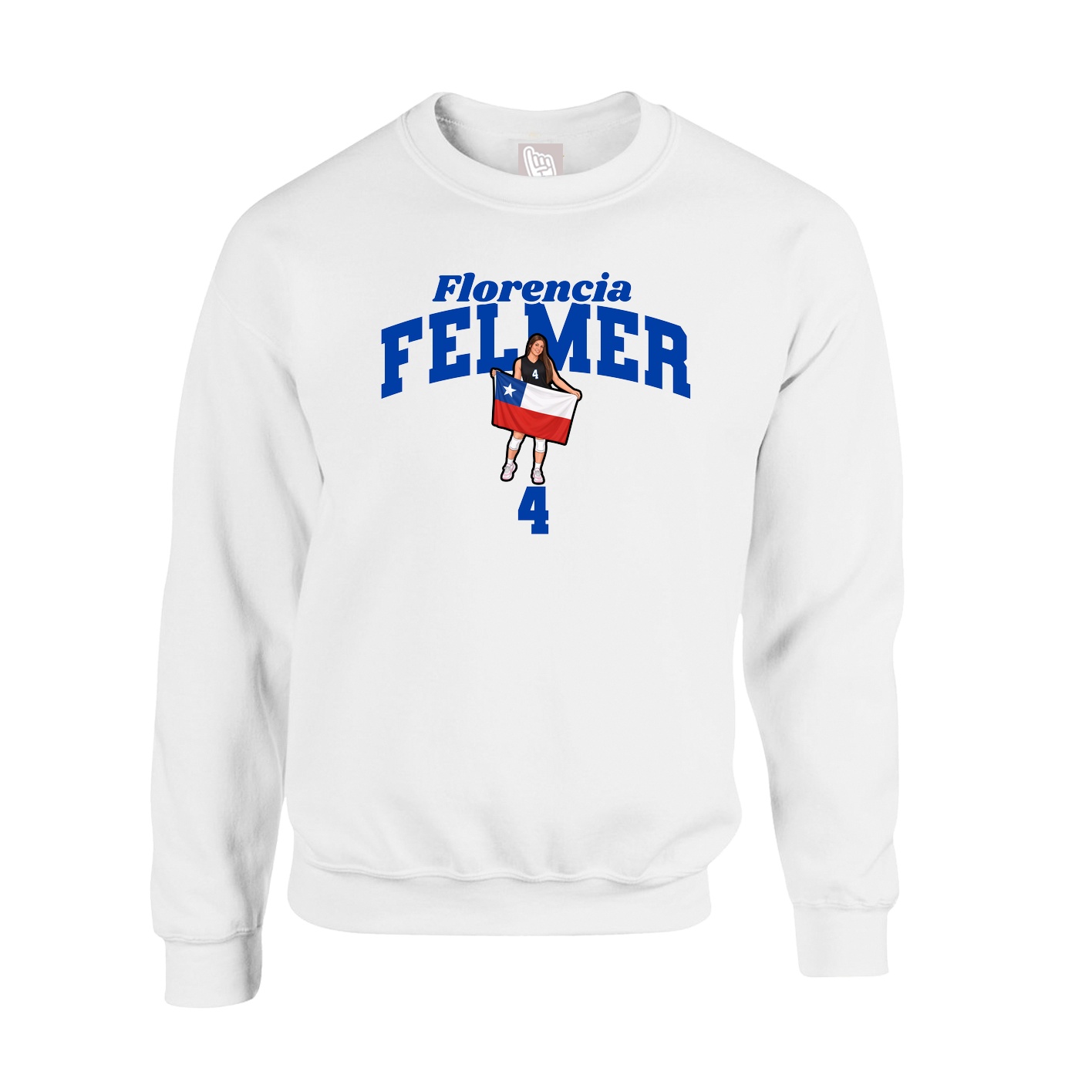 Fleece Crew — Signature Arch in White
