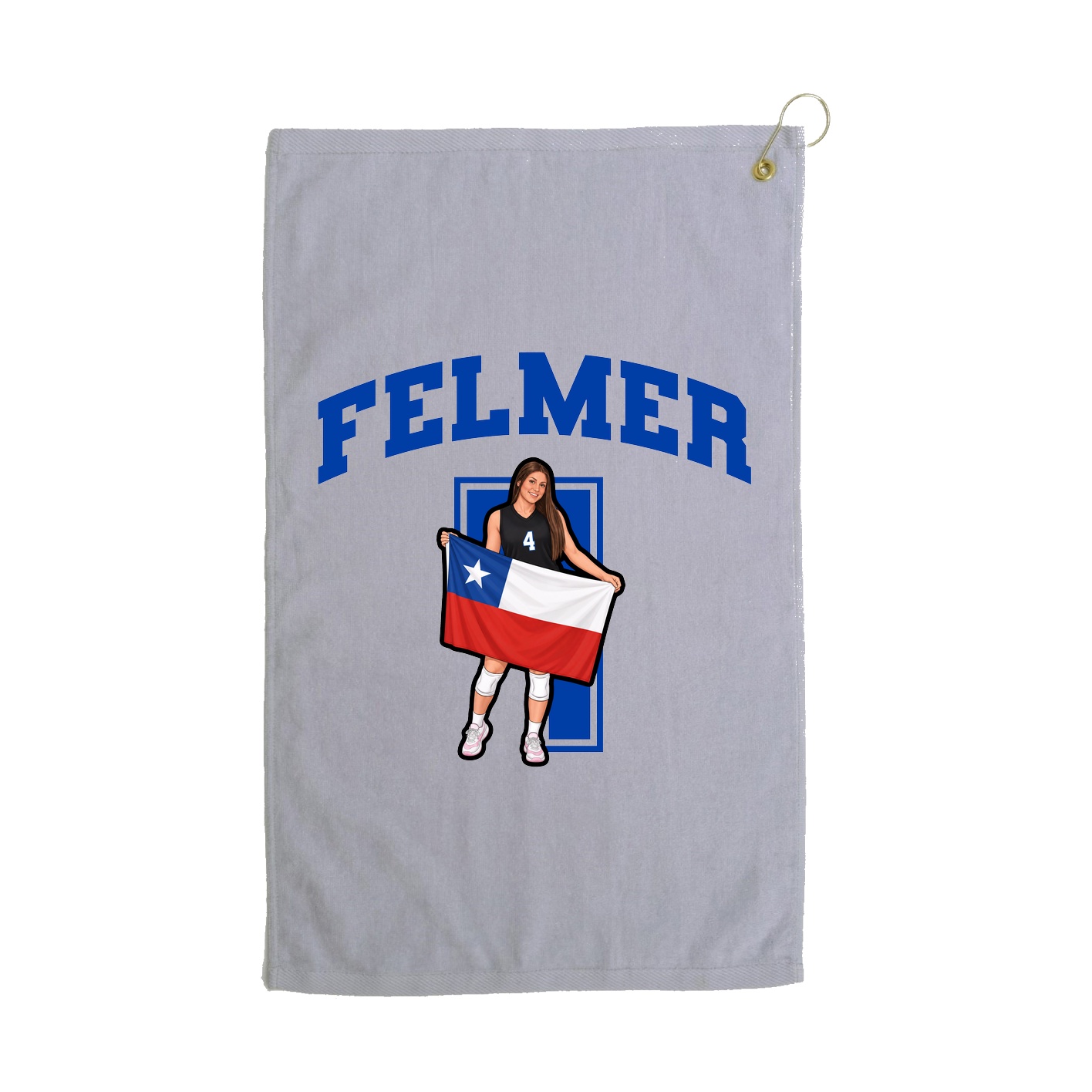 Golf Towel — Number in Grey