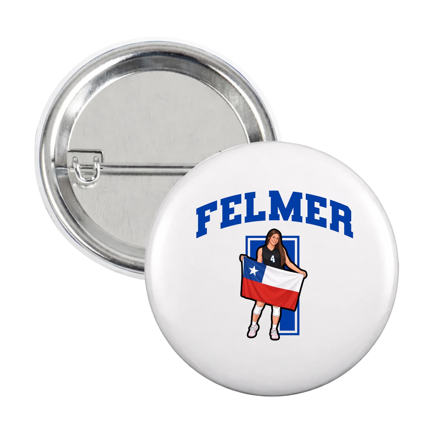 Game Day Button — Number in White