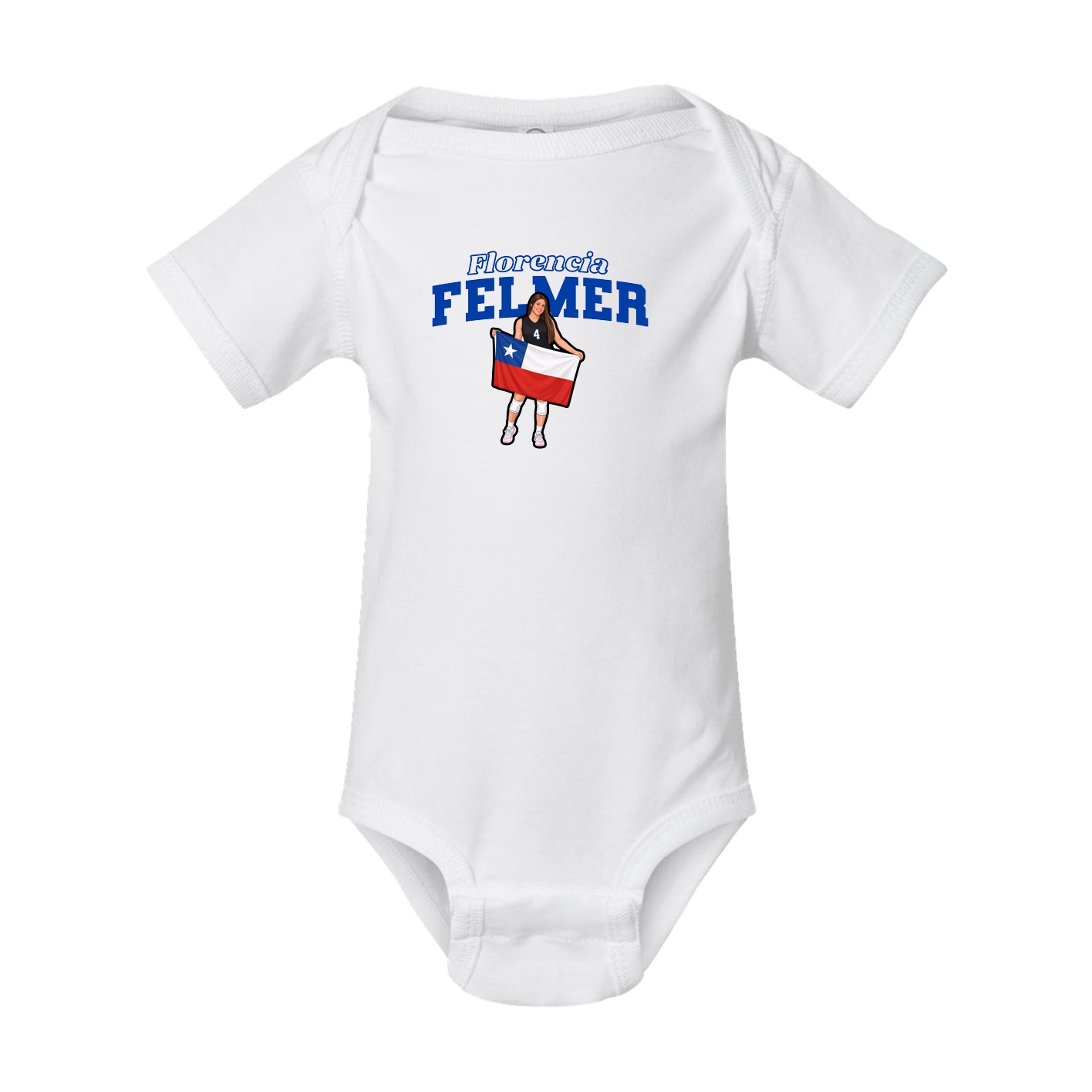 Baby Onesie — Name Arch in White