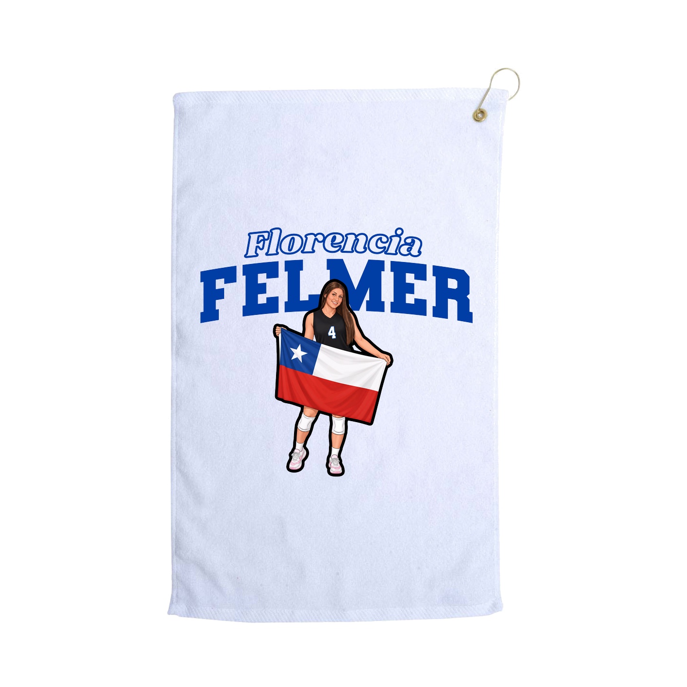 Golf Towel — Name Arch in White