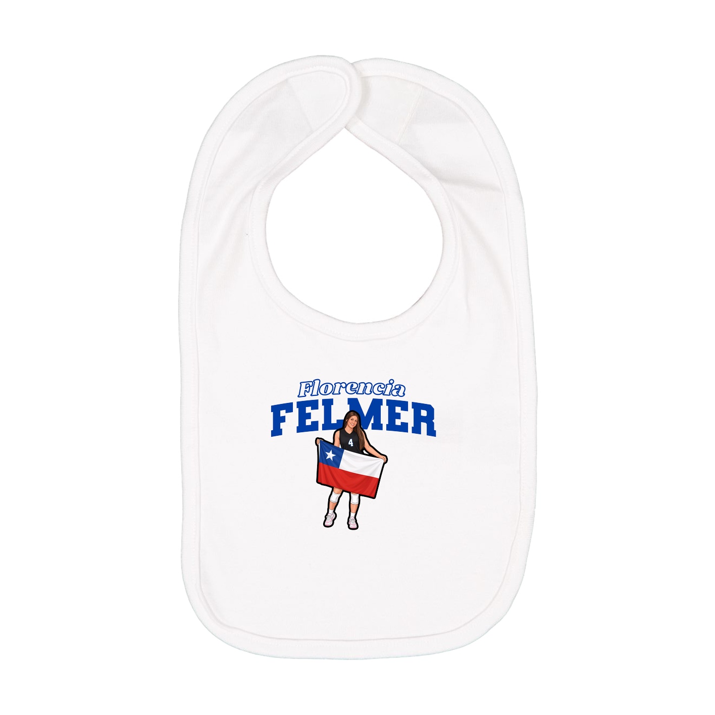 Infant Bib — Name Arch in White