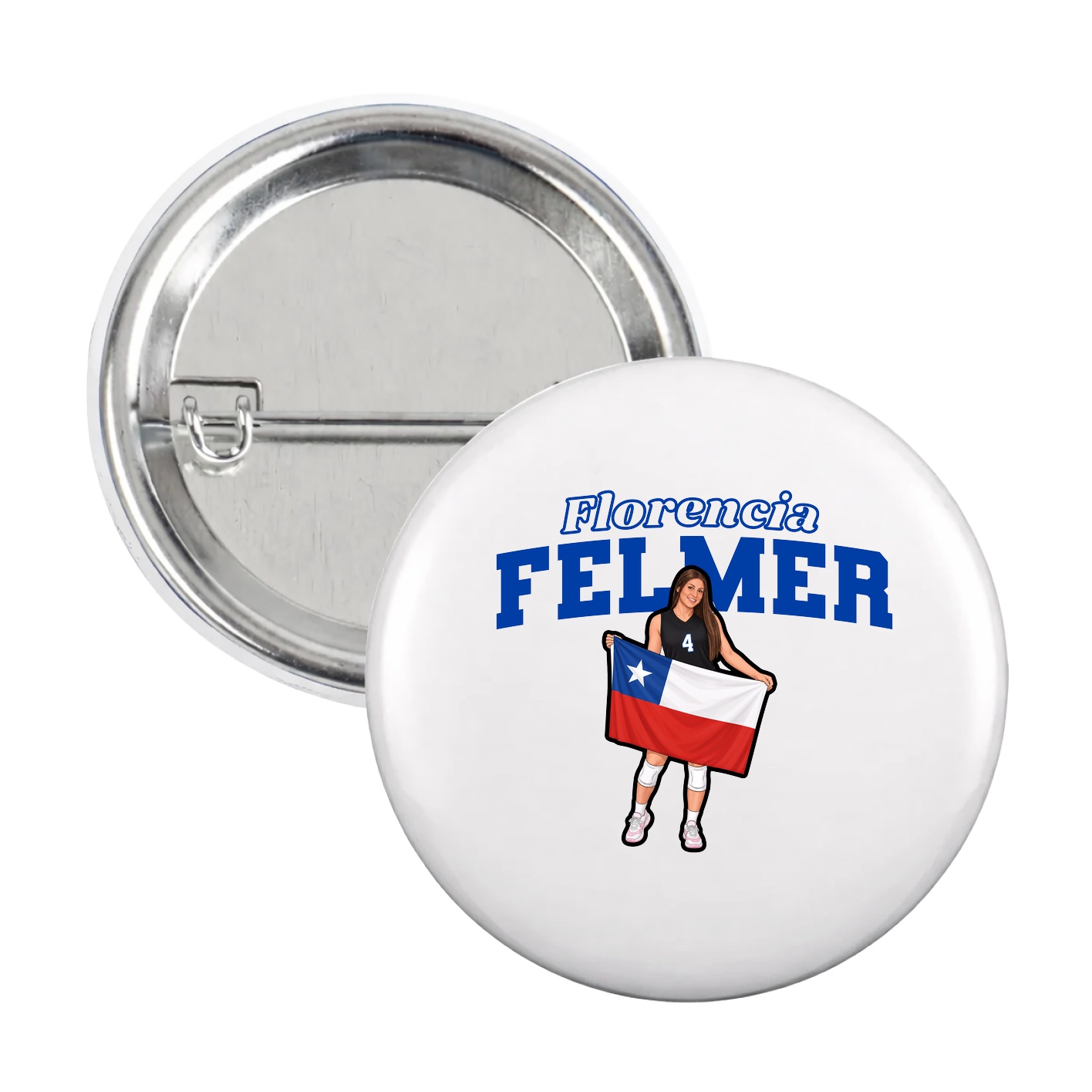 Game Day Button — Name Arch in White