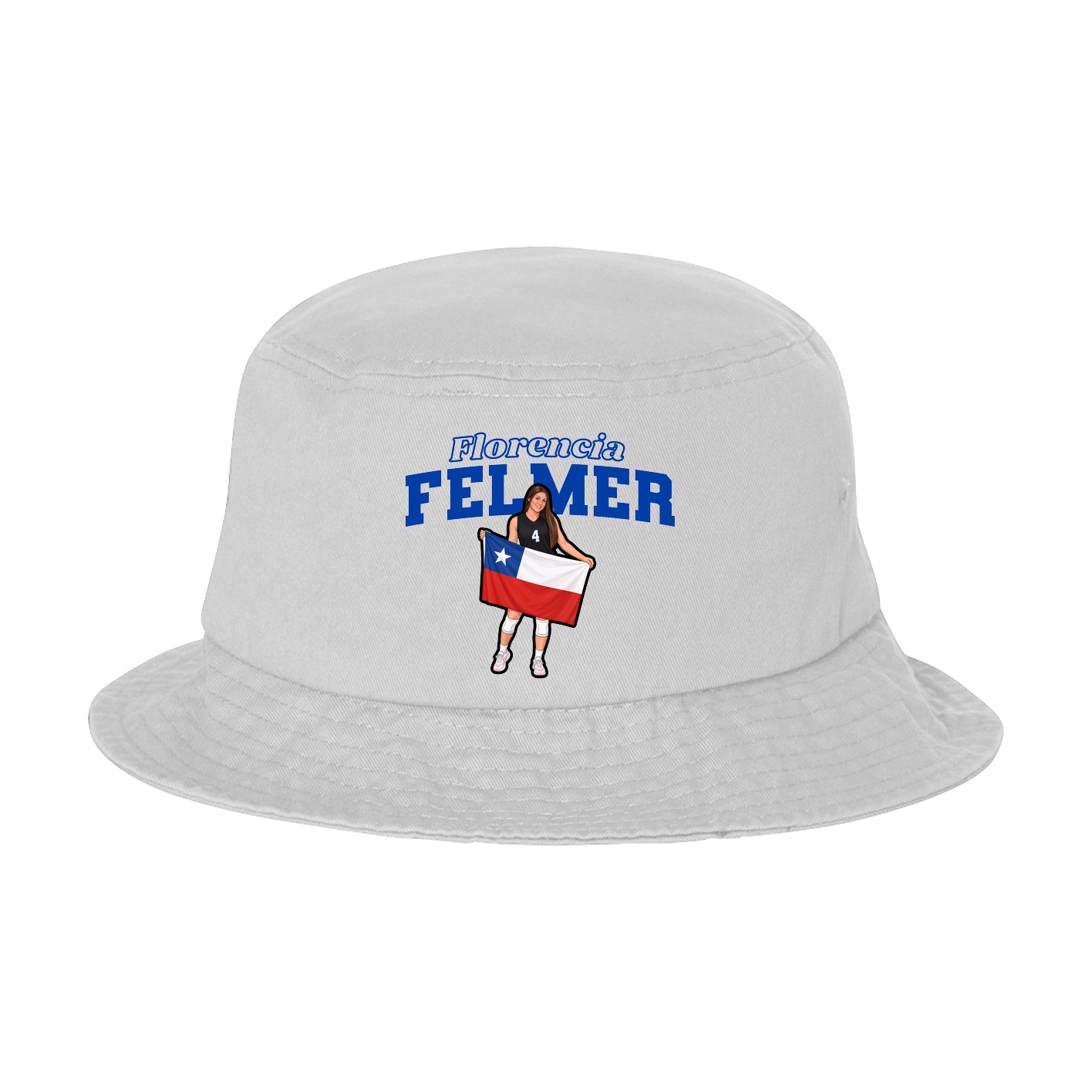 Bucket Cap — Name Arch in White