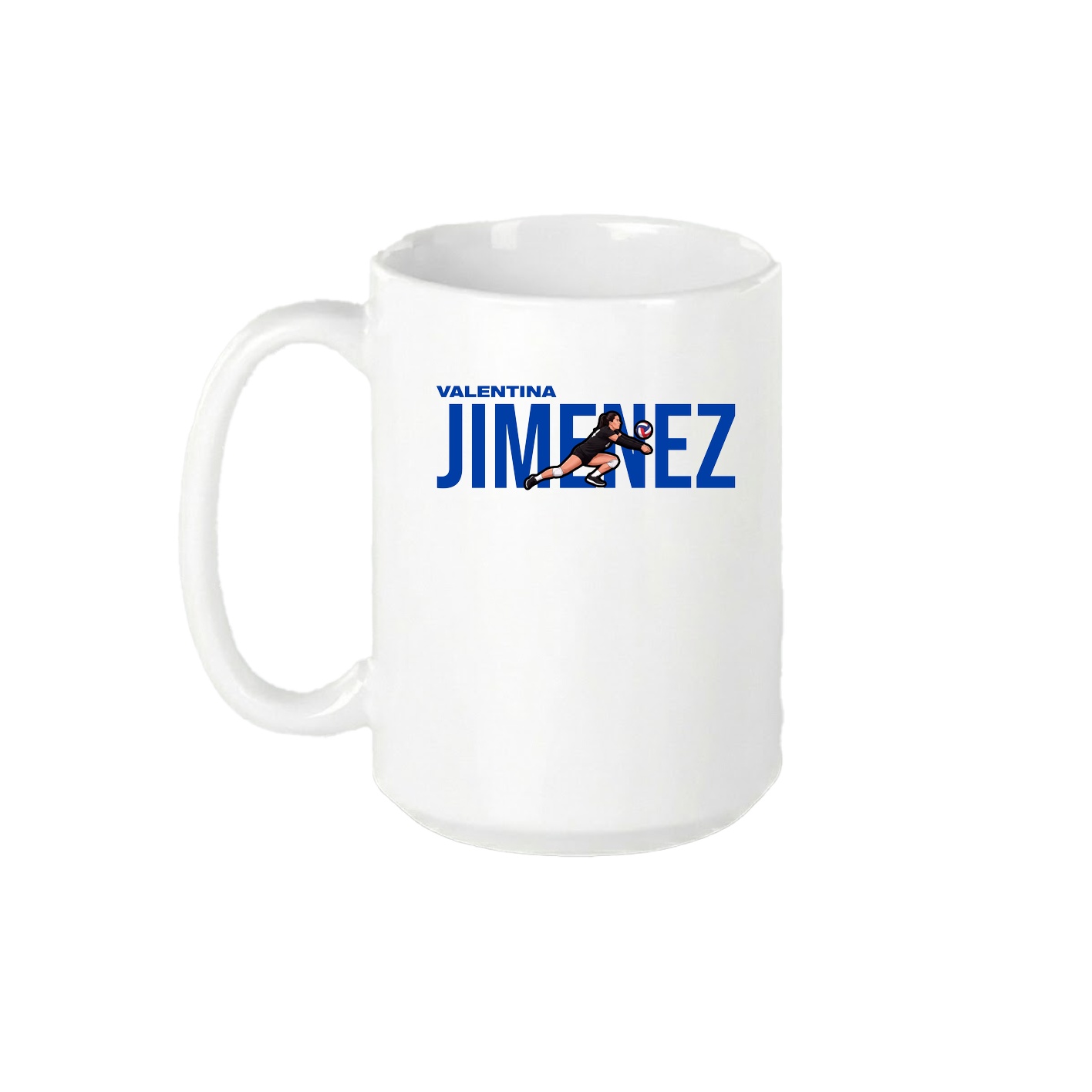 15oz Coffee Mug — Player Name in White