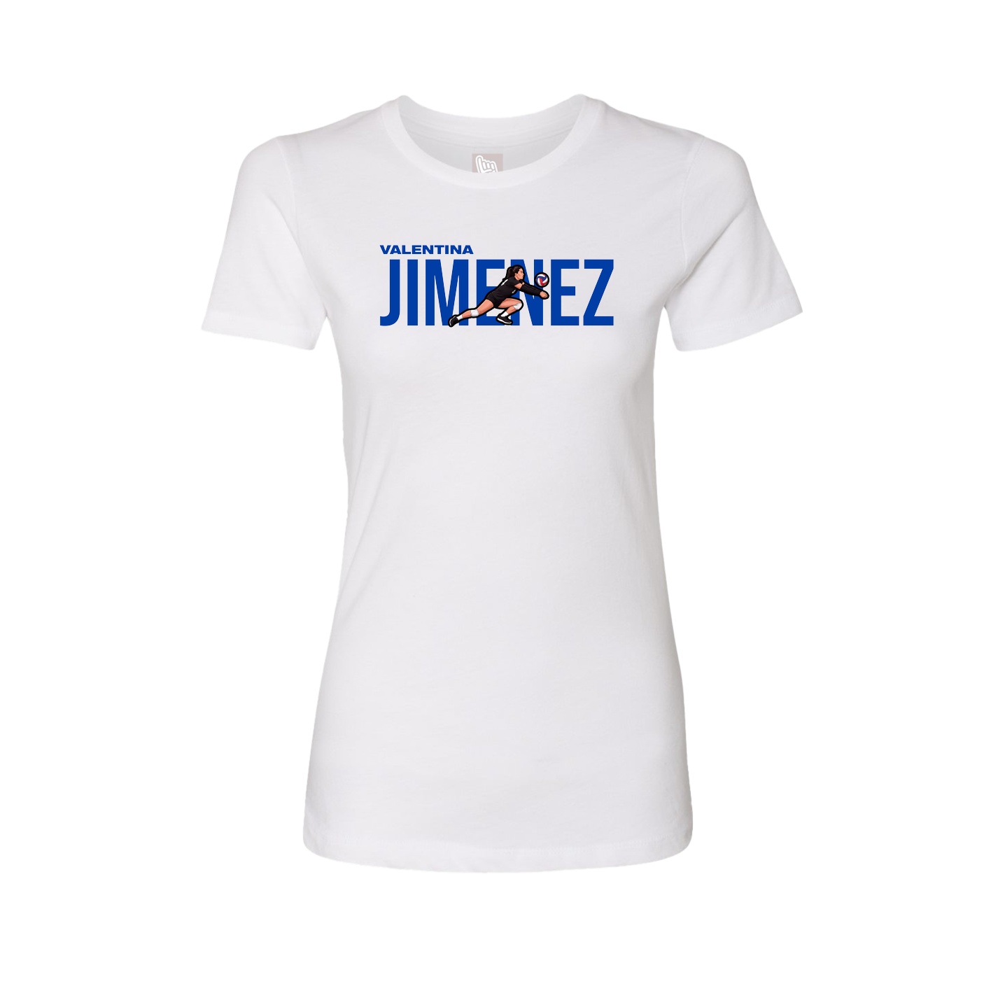 Fitted Women's Tee — Player Name in White