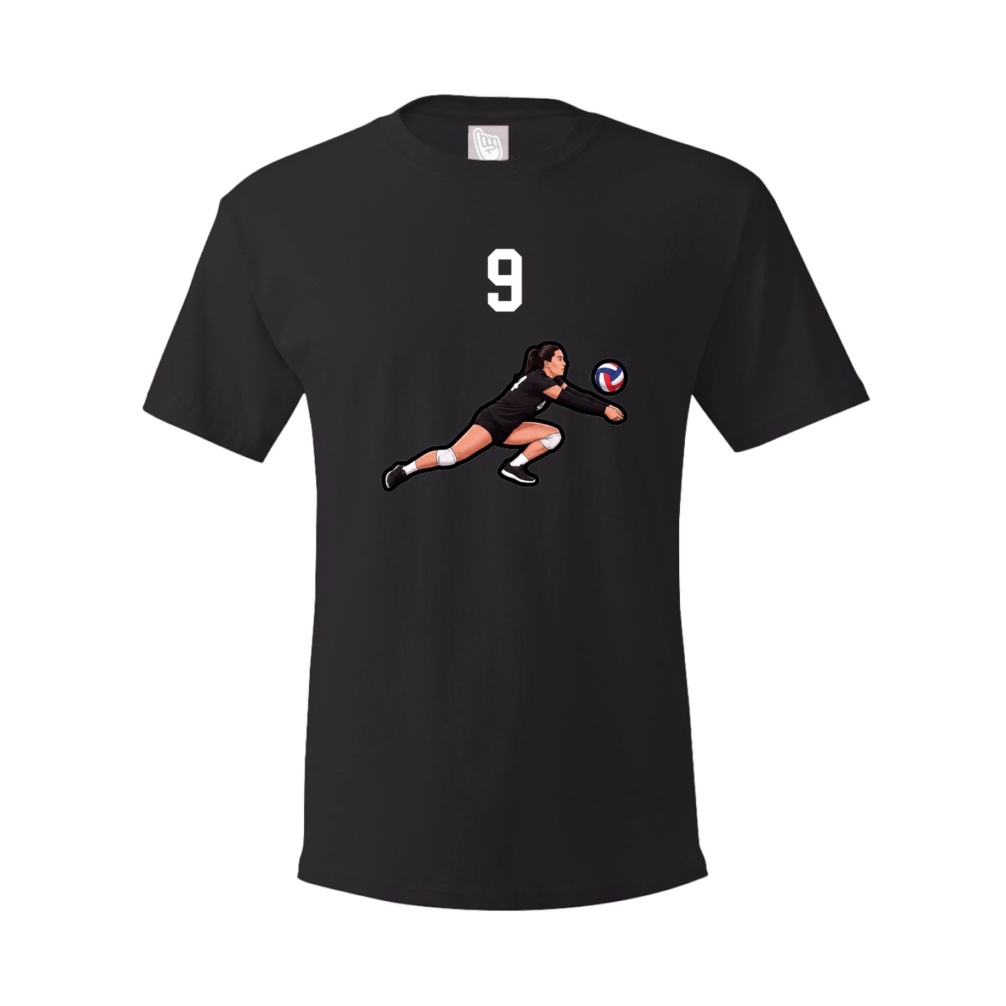 Youth Tee — Number Top in Black