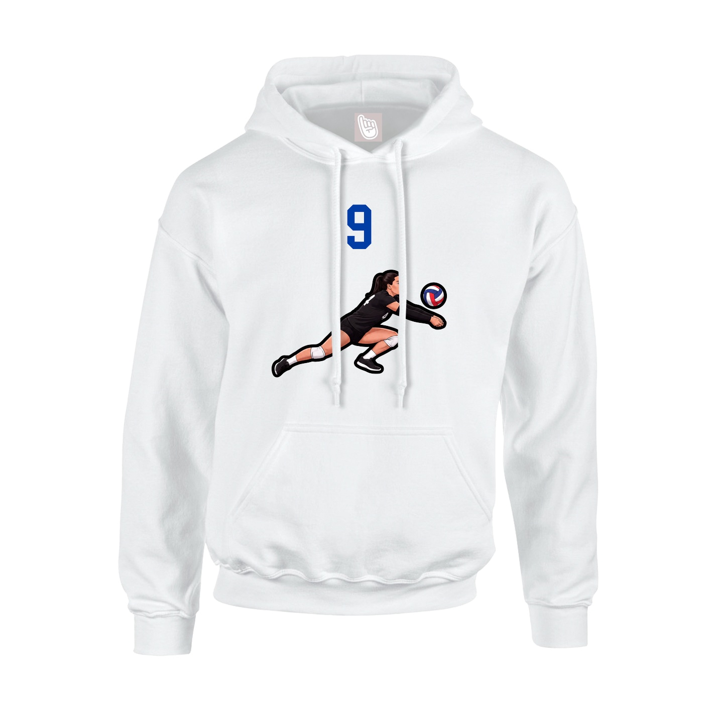 Hoodie — Number Top in White