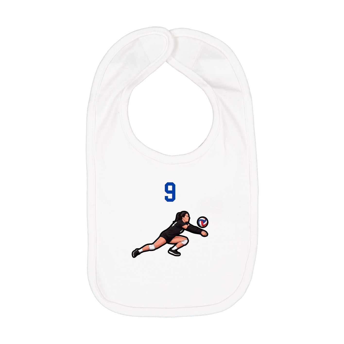 Infant Bib — Number Top in White