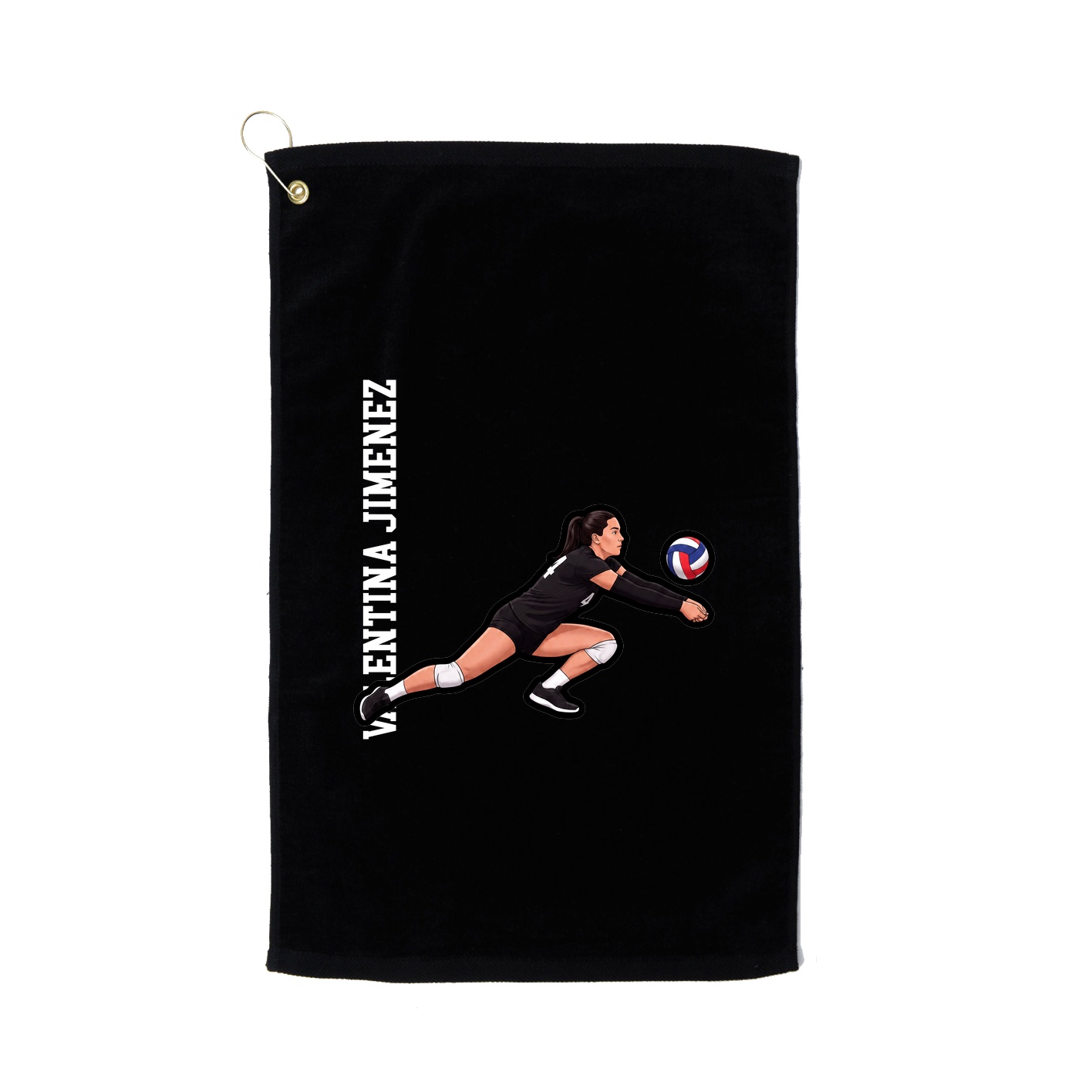 Golf Towel — Name Vertical in Black