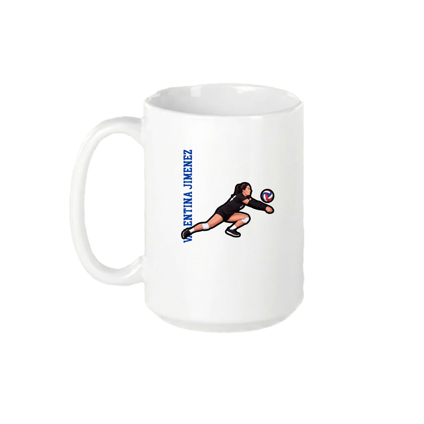 15oz Coffee Mug — Name Vertical in White