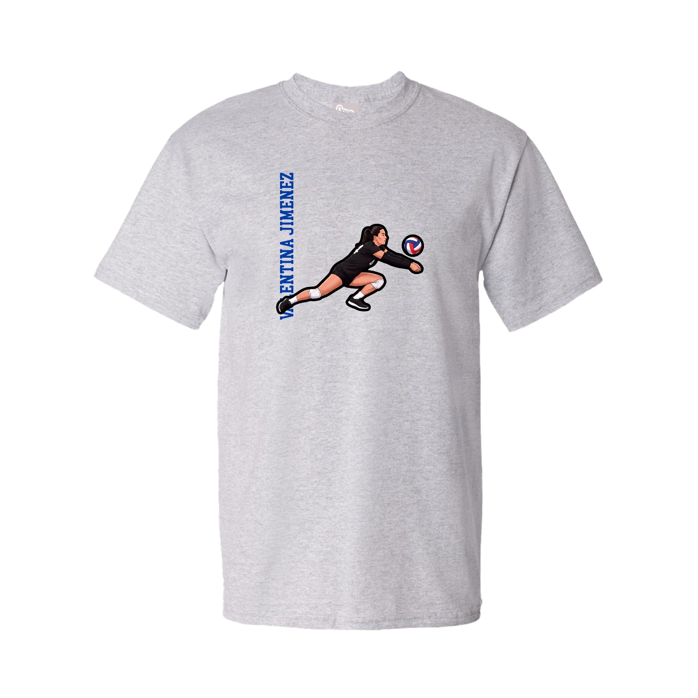 Youth Tee — Name Vertical in Grey