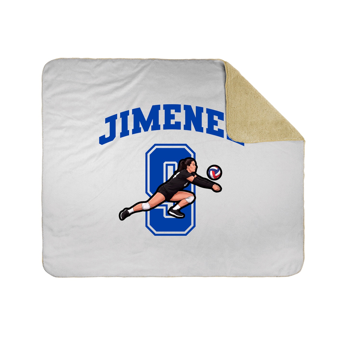 Throw Blanket — Number in White