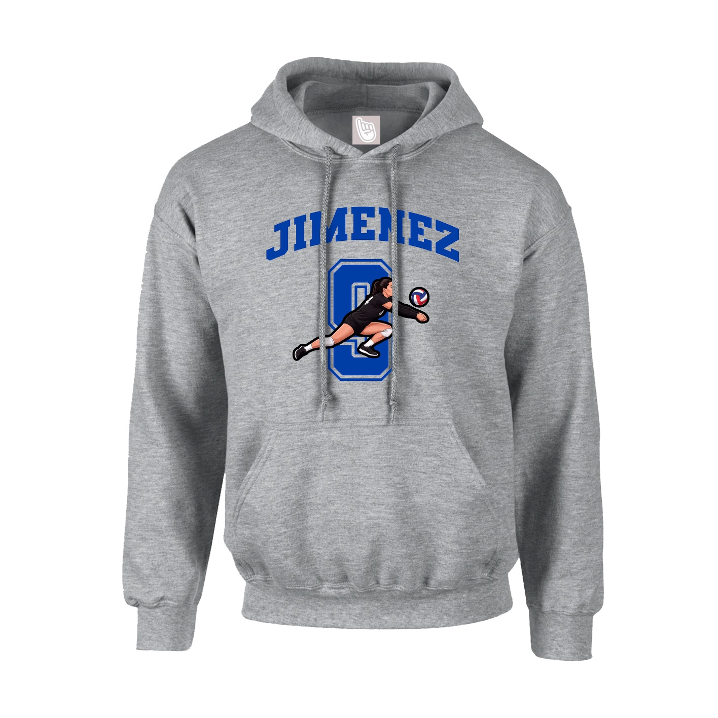 Hoodie — Number in Grey