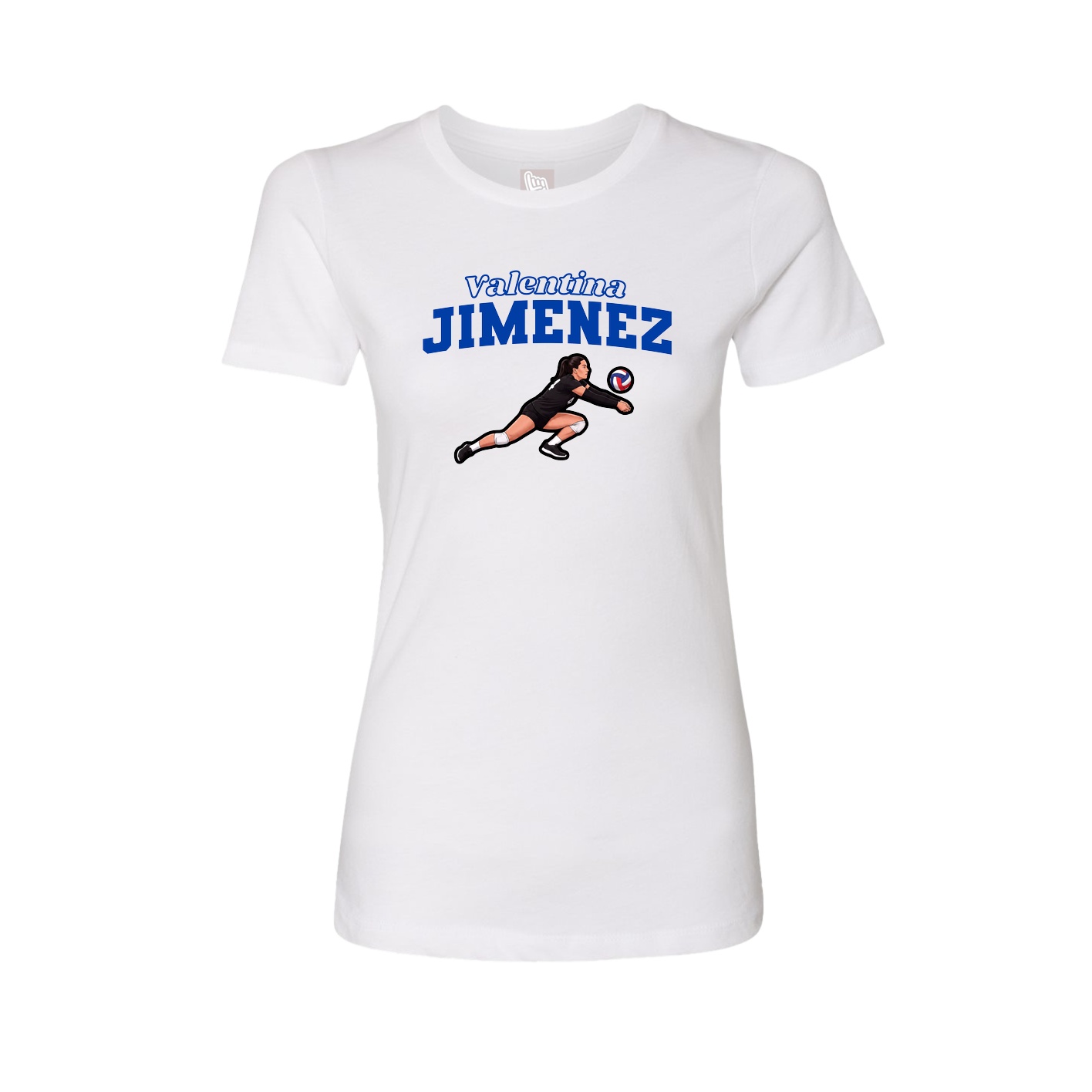 Fitted Women's Tee — Name Arch in White