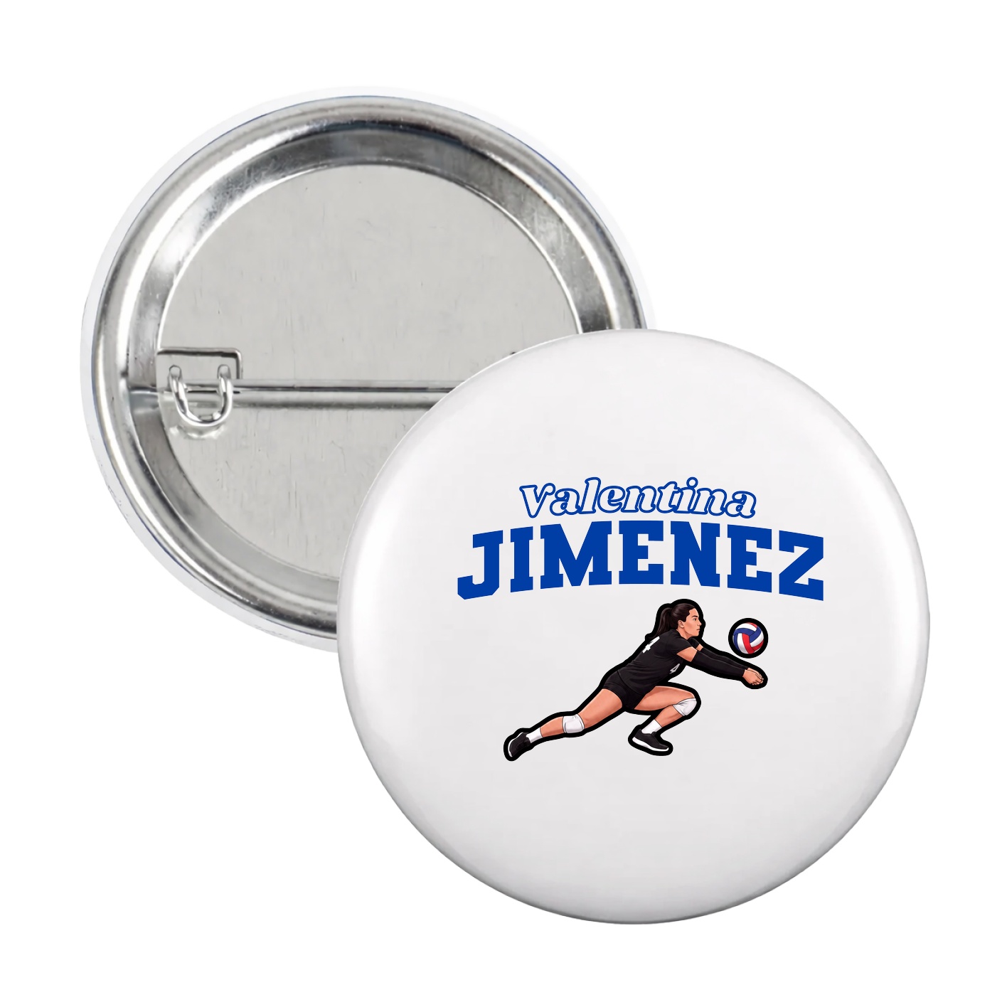 Game Day Button — Name Arch in White
