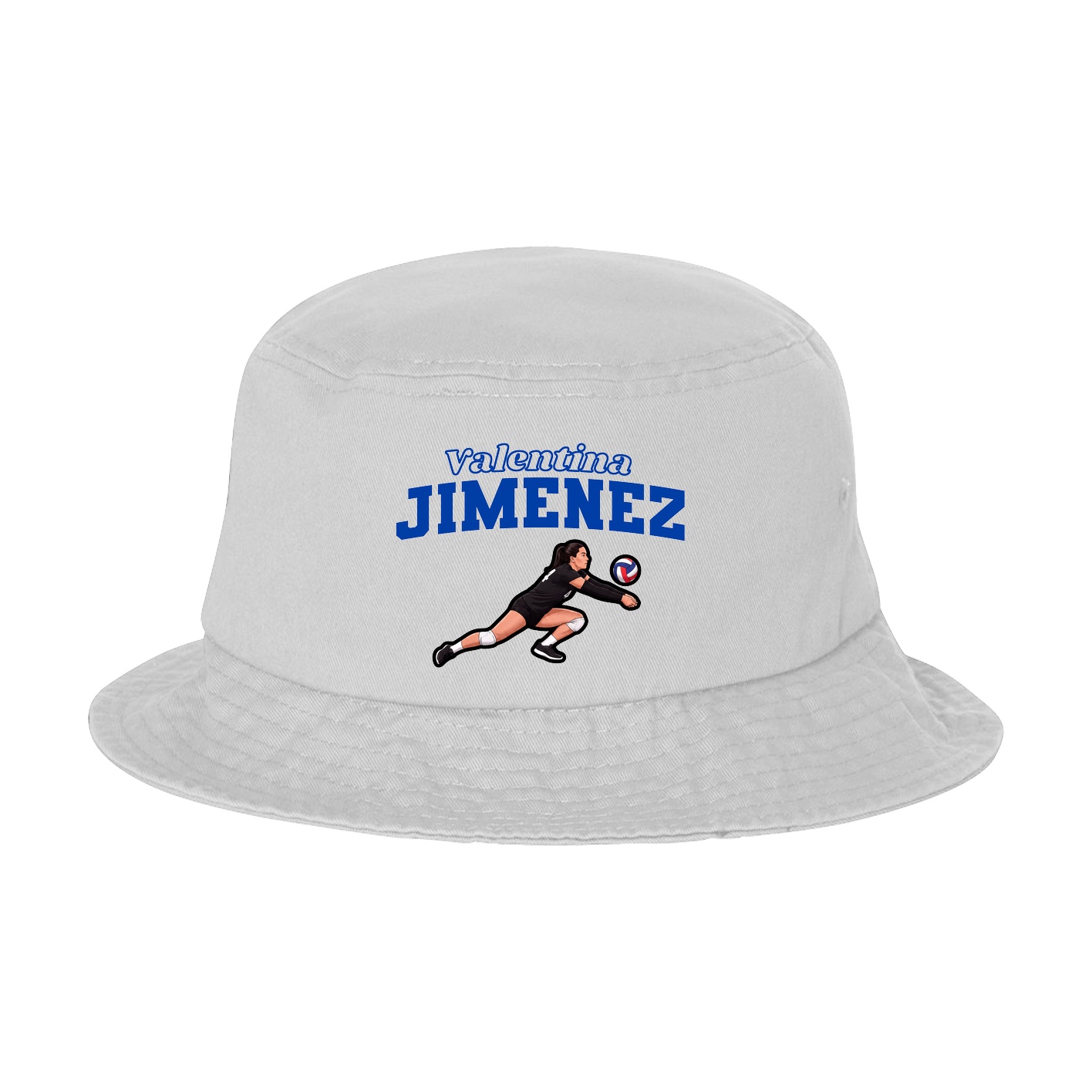 Bucket Cap — Name Arch in White