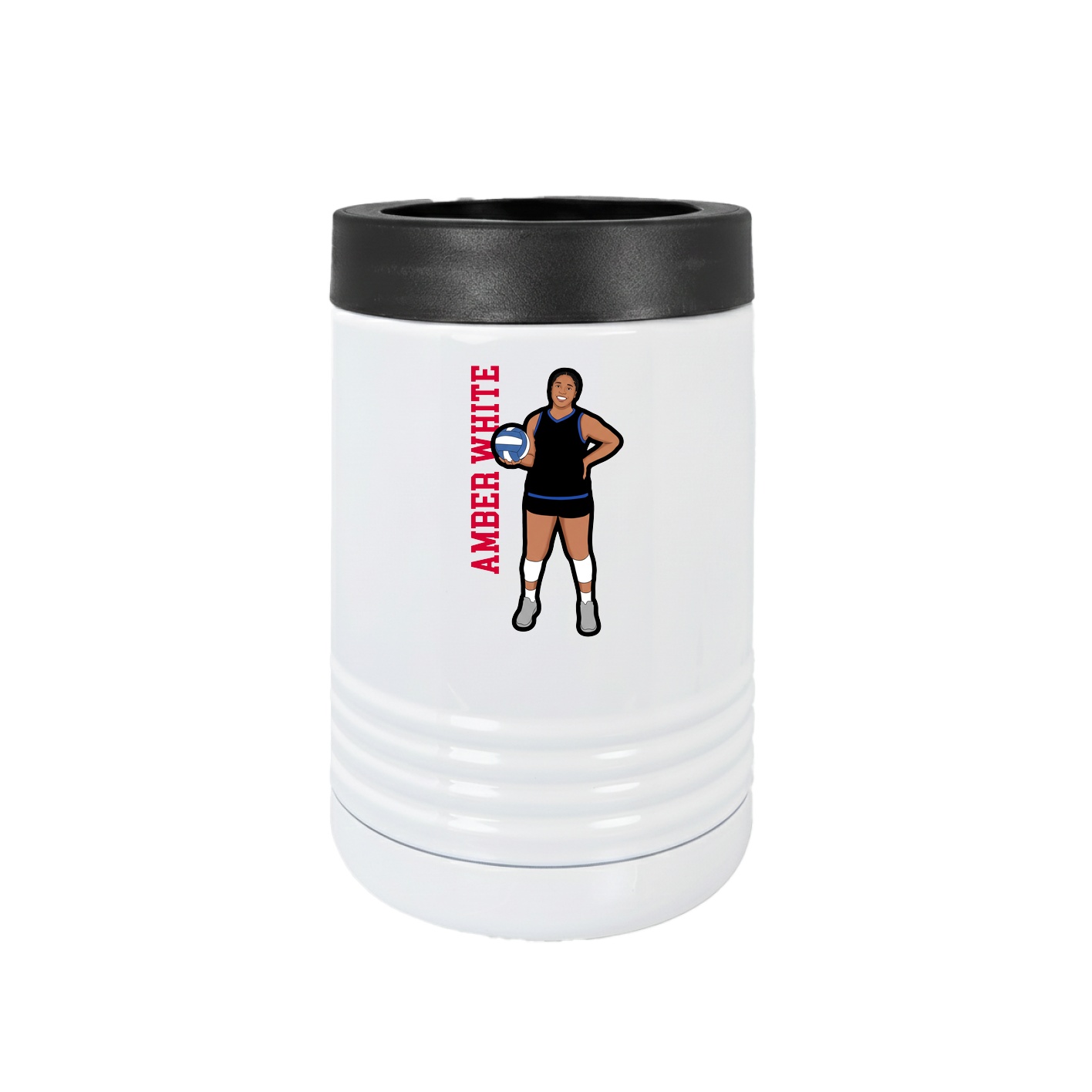 Beverage Holder — Name Vertical in White