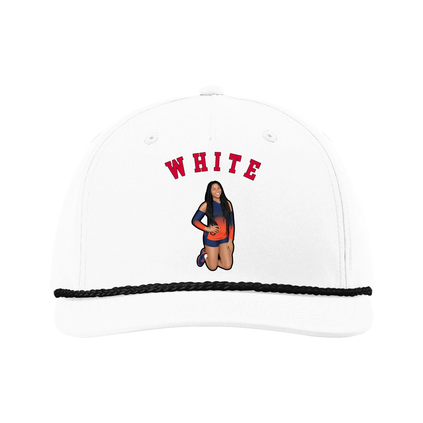 Five-Panel Classic Rope Cap — Shirsey Arch in White