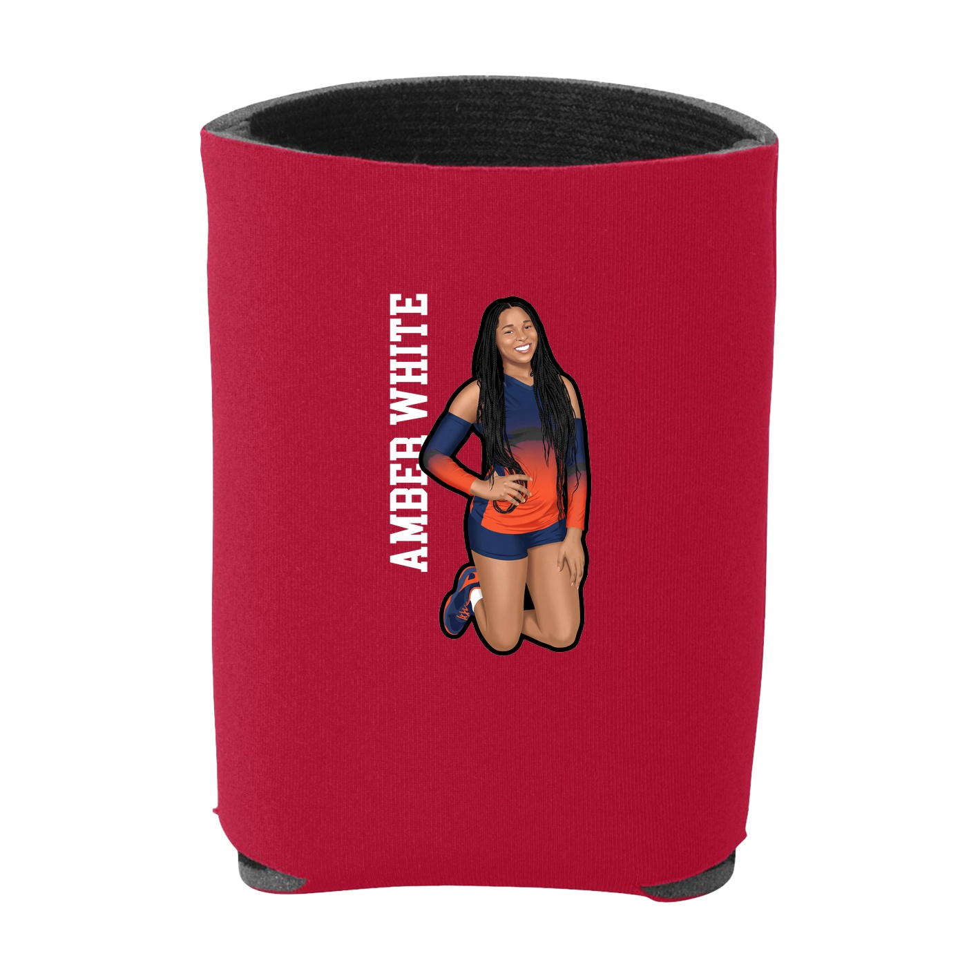 Can Holder — Name Vertical in Red