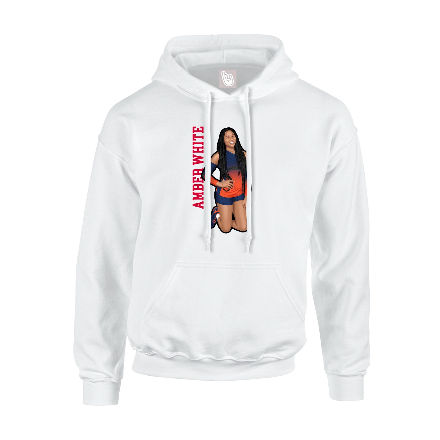 Hoodie — Name Vertical in White