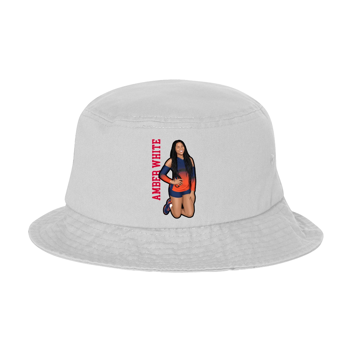 Bucket Cap — Name Vertical in White