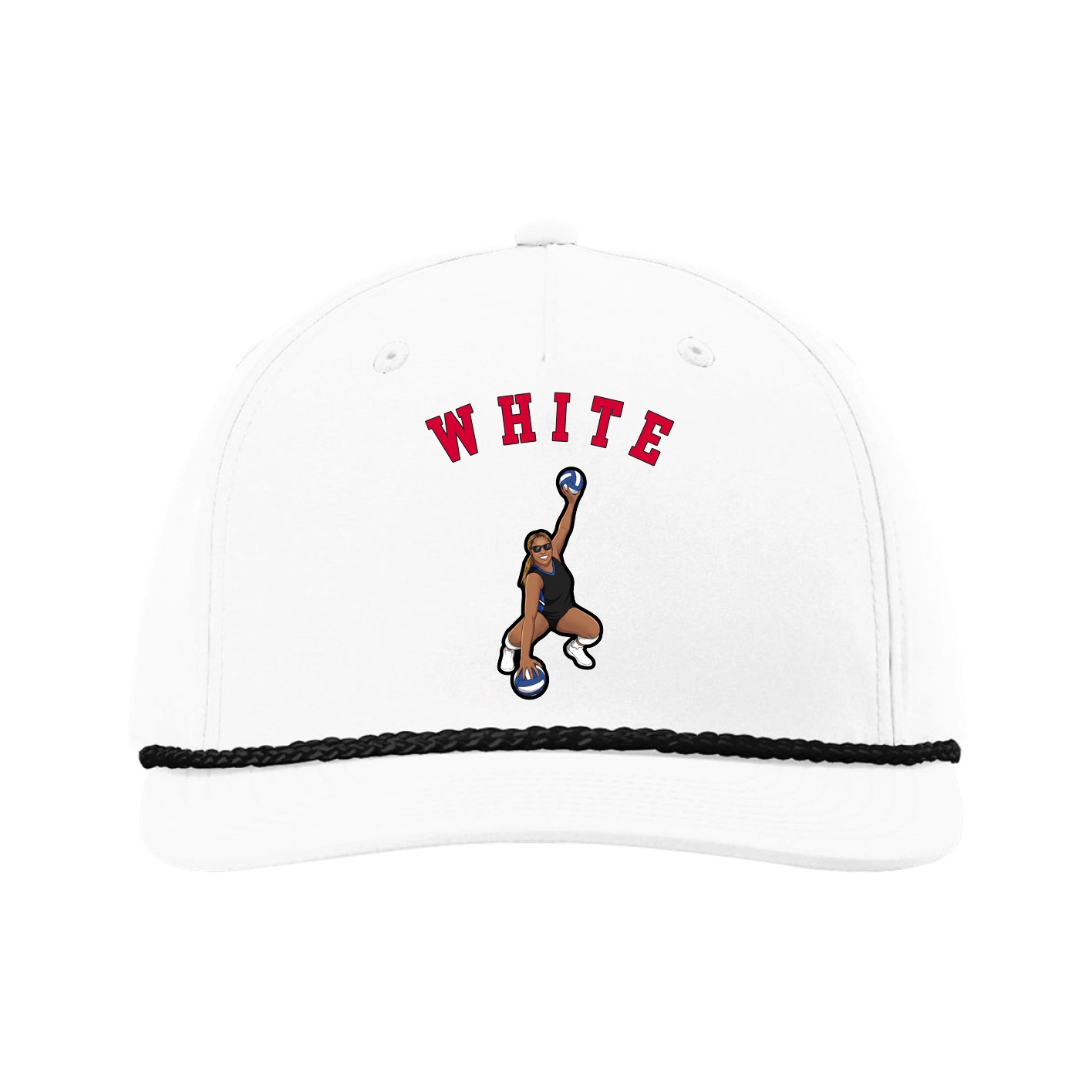 Five-Panel Classic Rope Cap — Shirsey Arch in White