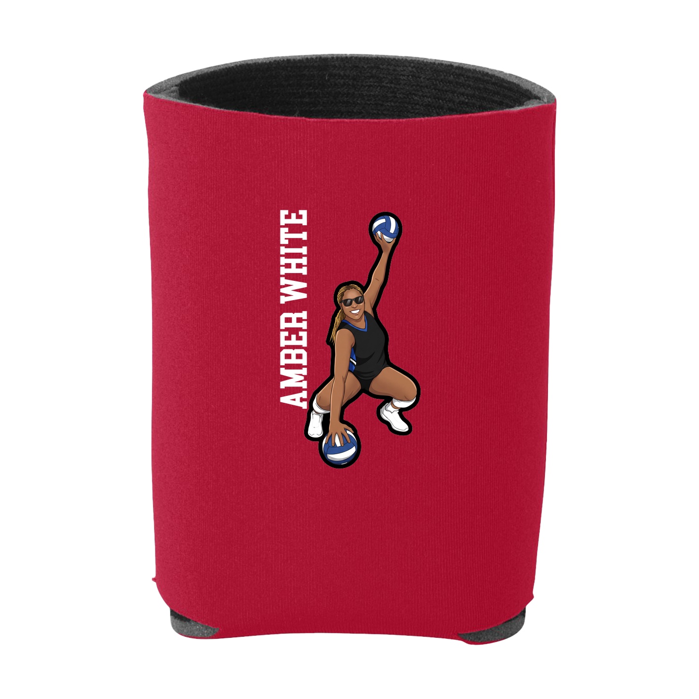 Can Holder — Name Vertical in Red