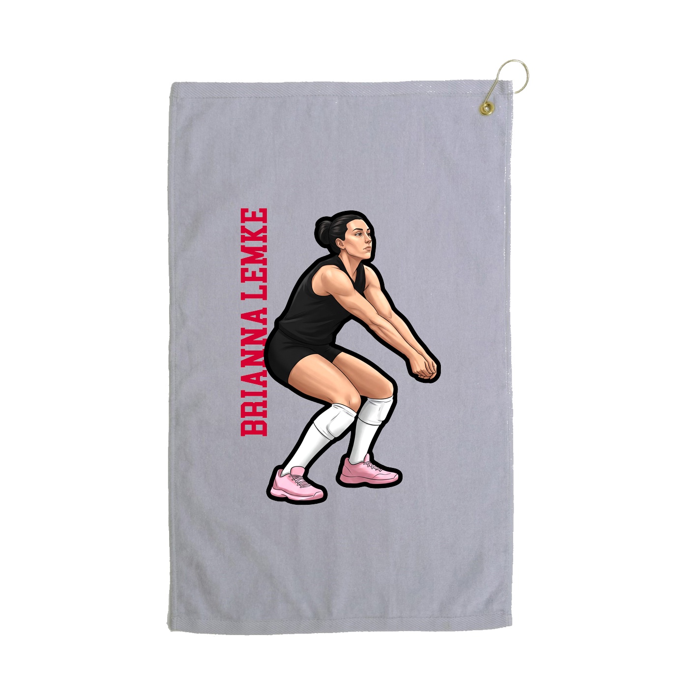 Golf Towel — Name Vertical in Grey